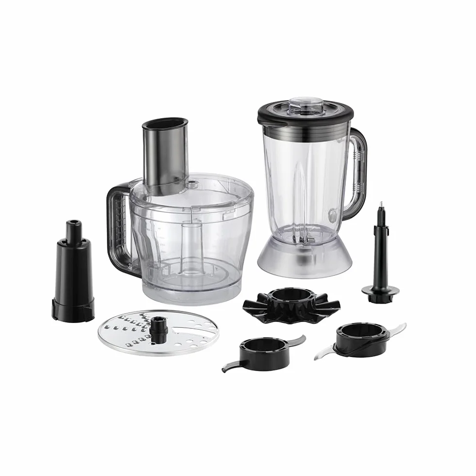 Russell Hobbs Robot kuchenny [Blender/Rozdrabniacz/Młynek/Krajalnica do warzyw] Mikser elektryczny (Do wyrabiania, krojenia, siekania i szatkowania, Moc szczytowa 900W) Matte Charcoal 27111-56