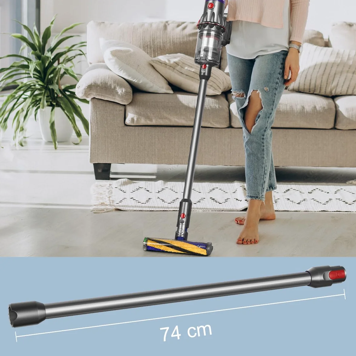 Rura ssąca Dyson V12 Detect Slim Digital Slim 74 cm srebrna
