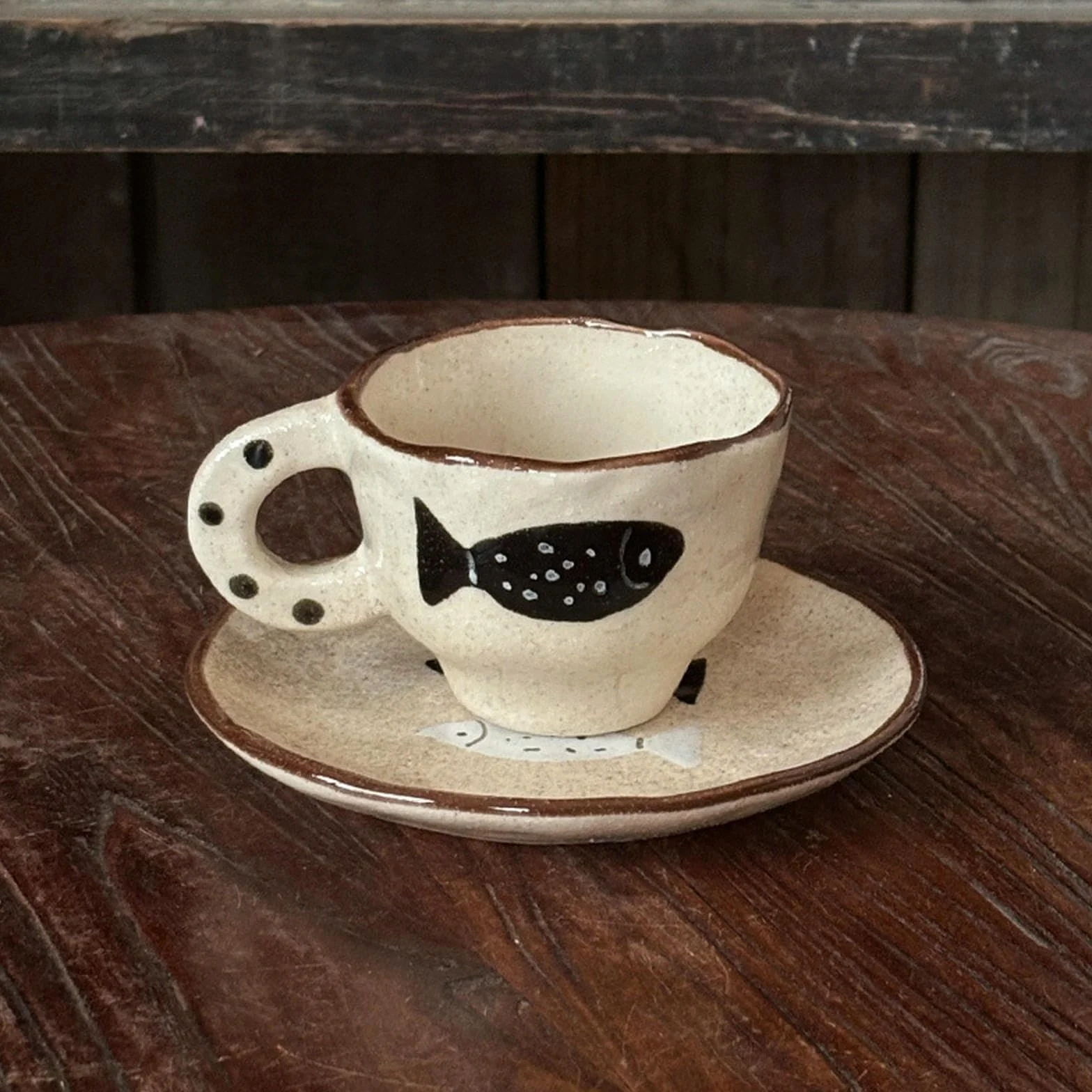 Kolor podszkliwny retro mała ryba zastawa stołowa domowe śniadanie ceramiczne płatki owsiane -23,4 cm płyta obuuszna