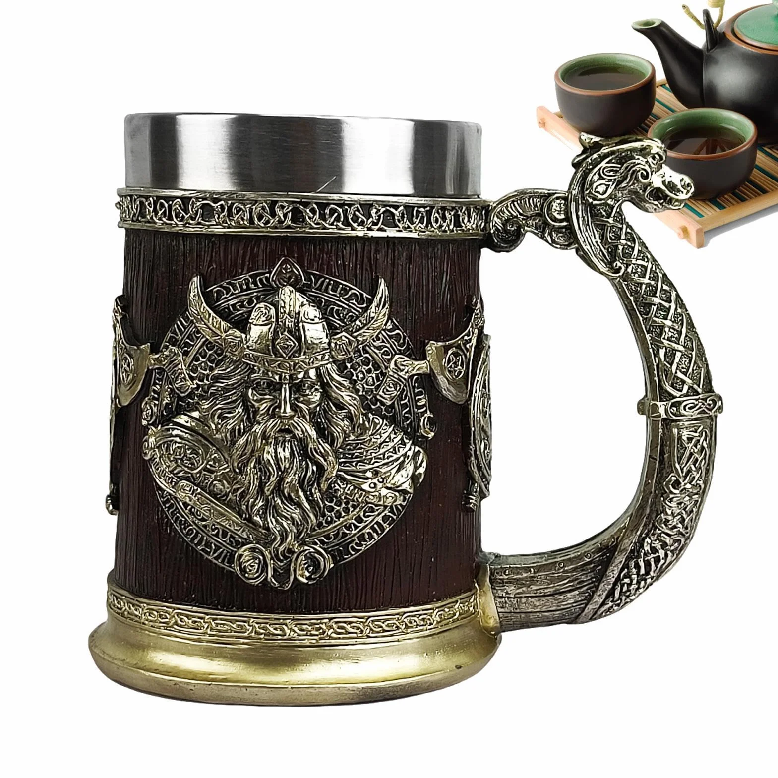 ?redniowieczny kubek, ?ywiczny kufel na piwo do whisky, 600 ml, kubek do kawy wikingów, beczka do whisky, antyczna m?ska beczka do dekoracji imprezowej, nordycki wystrój