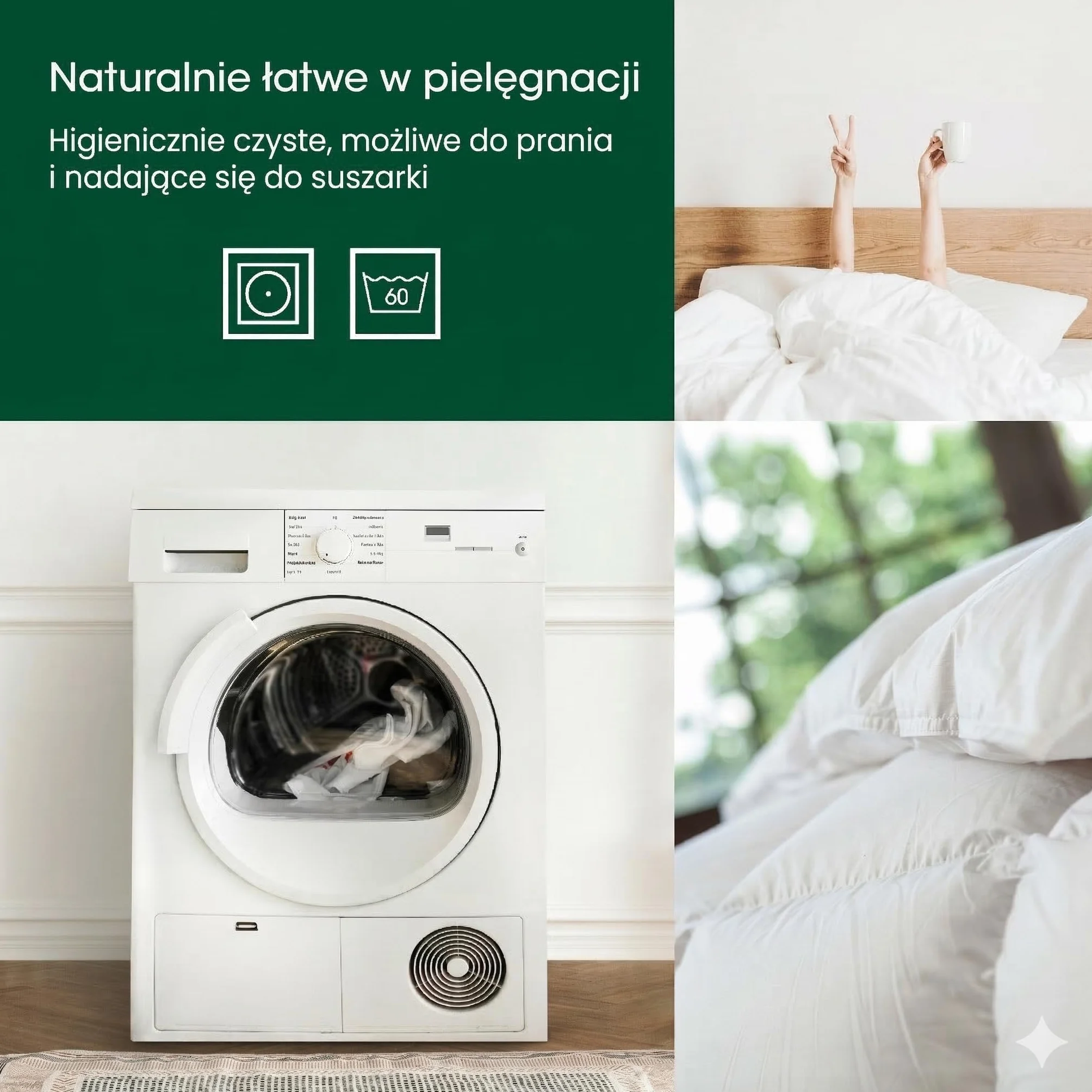 Premium de Luxe Poduszka Puchowa 60 x 70 cm - Made in Germany, 100% Bawełna, 3-Komorowa, Dla Alergików
