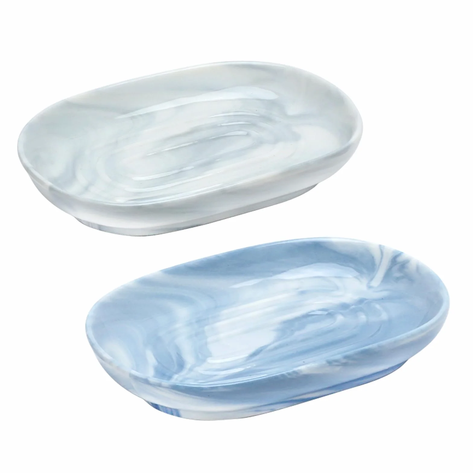 2 sztuki ceramicznej mydelniczki, antypoślizgowy uchwyt na mydło z marmuru, elegancki owalny wzór z antypoślizgowym dnem, pojemnik na mydło, dozownik mydła, podstawka na mydło do umywalki, łazienki