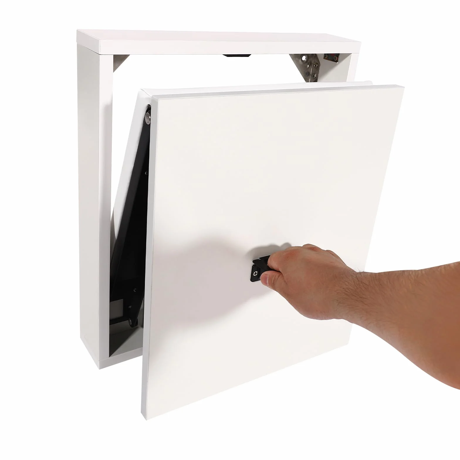 Krzesło składane ścienne, 35,5 x 36,5 cm, składane siedzisko, ściana krzesło składane, obciążenie całkowite 150 kg, montowany na ścianie, składany taboret na buty (czysta biel)