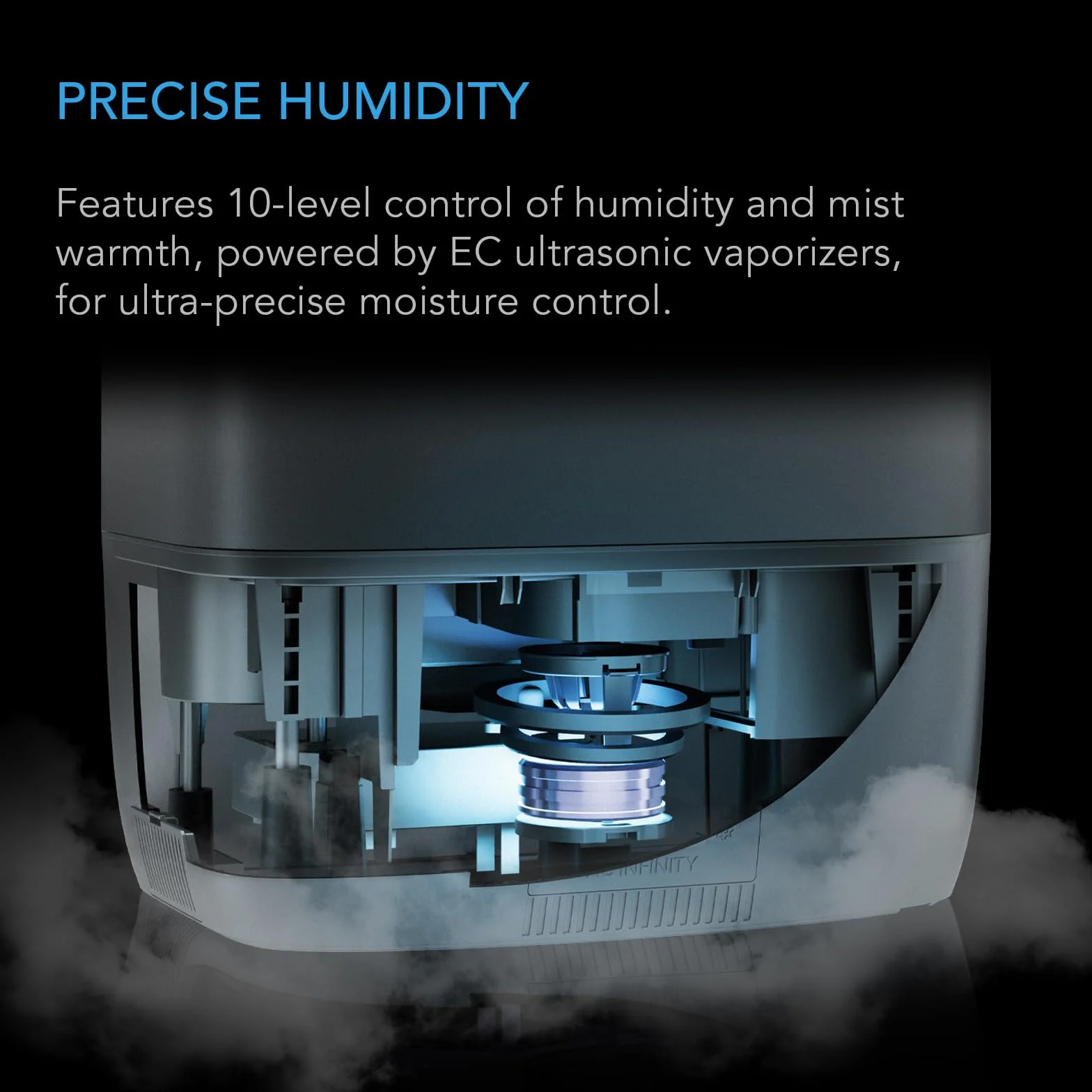 AC Infinity CLOUDFORGE T5, nawilżacz do roślin z ciepłą mgiełką, 9 l, z 10-stopniowym sterowaniem wilgotności VPD, parownik ciepła/zimna, do wszystkich klimatów, ciągłe oczyszczanie wody, wysuwany wąż