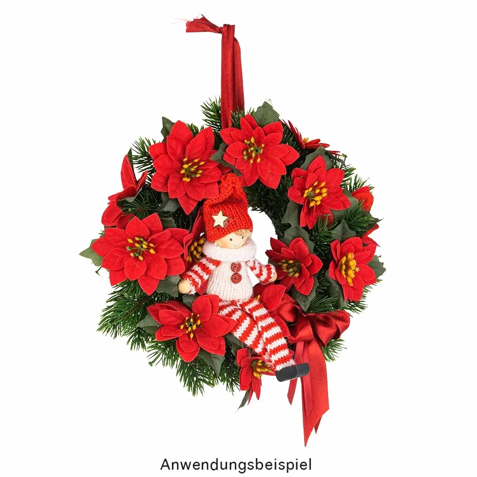 Ideen mit Herz dekoracyjna wieniec na Boże Narodzenie i zimę, choinka, średnica 30 cm