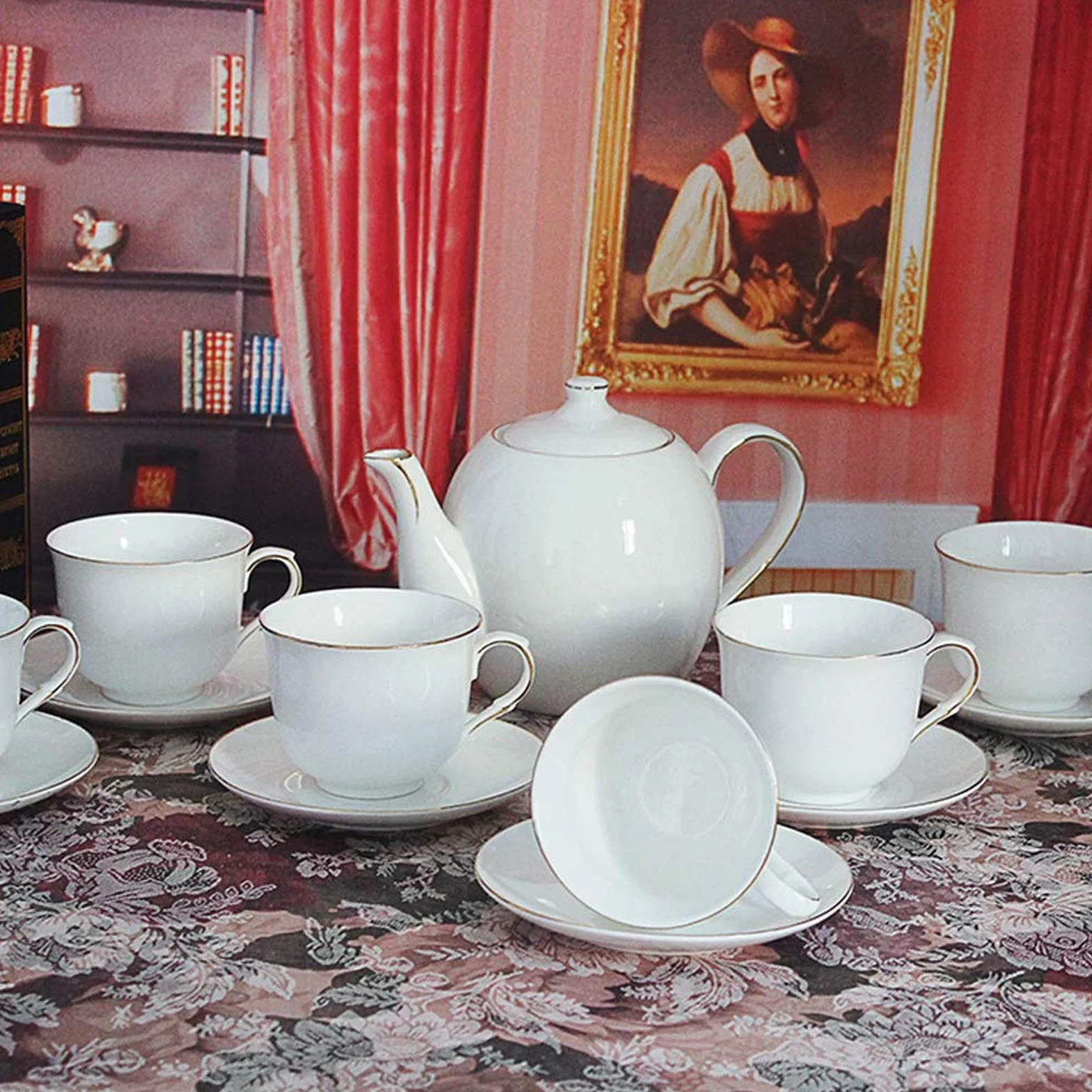 Zestaw do kawy, herbata zestaw popołudniowa herbata ceramiczna zestaw do kawy popołudniowa herbata kawa herbata zestaw do kawy, 700 ml / dzbanek, 160 ml / filiżanka.