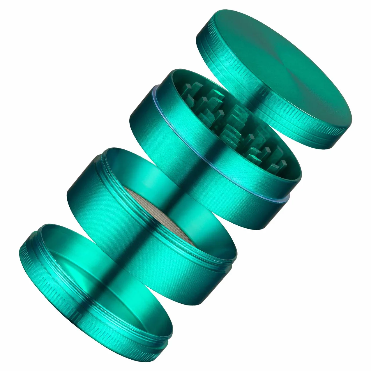 Lihao Grinder Crusher 4-częściowy zestaw młynków, stop cynku, ze skrobakiem do przypraw, ziół (mini, 5 x 3,5 cm, zielony)