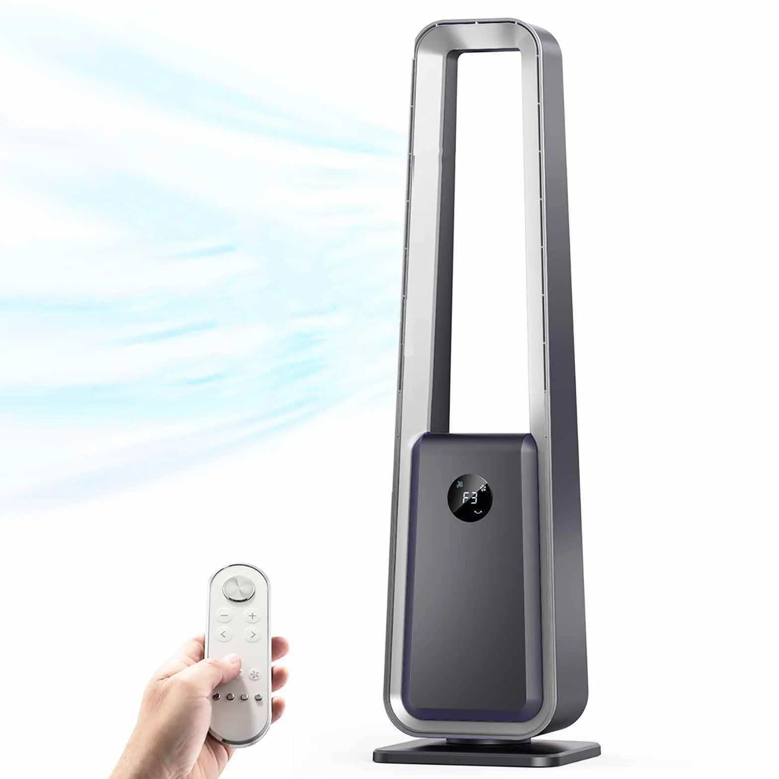 90 cm wentylator kolumnowy, przenośny, cichy obrót o 60°, timer 12H, z wyświetlaczem LED i pilotem zdalnego sterowania, wentylator pionowy