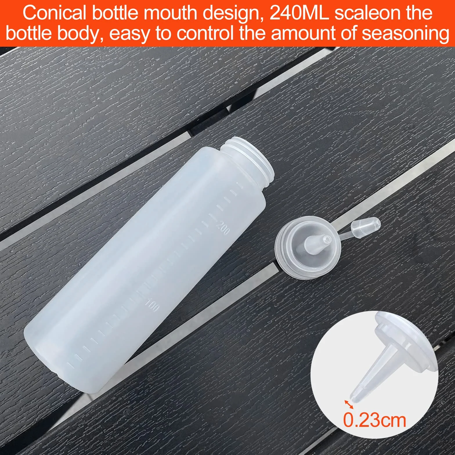 Squeeze Bottle 240 ml plastiku, biały 4pcs