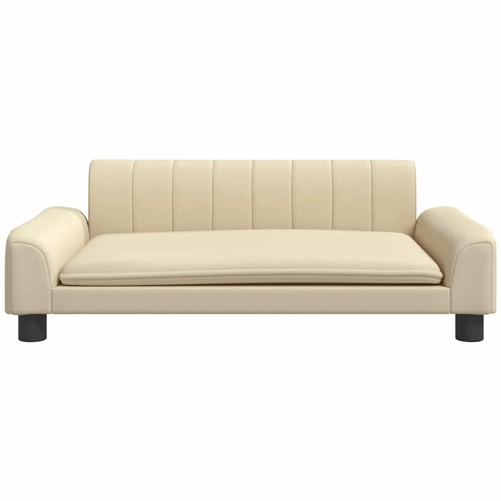 vidaXL Sofa dla dzieci, kremowa, 90x53x30 cm, obita tkaniną