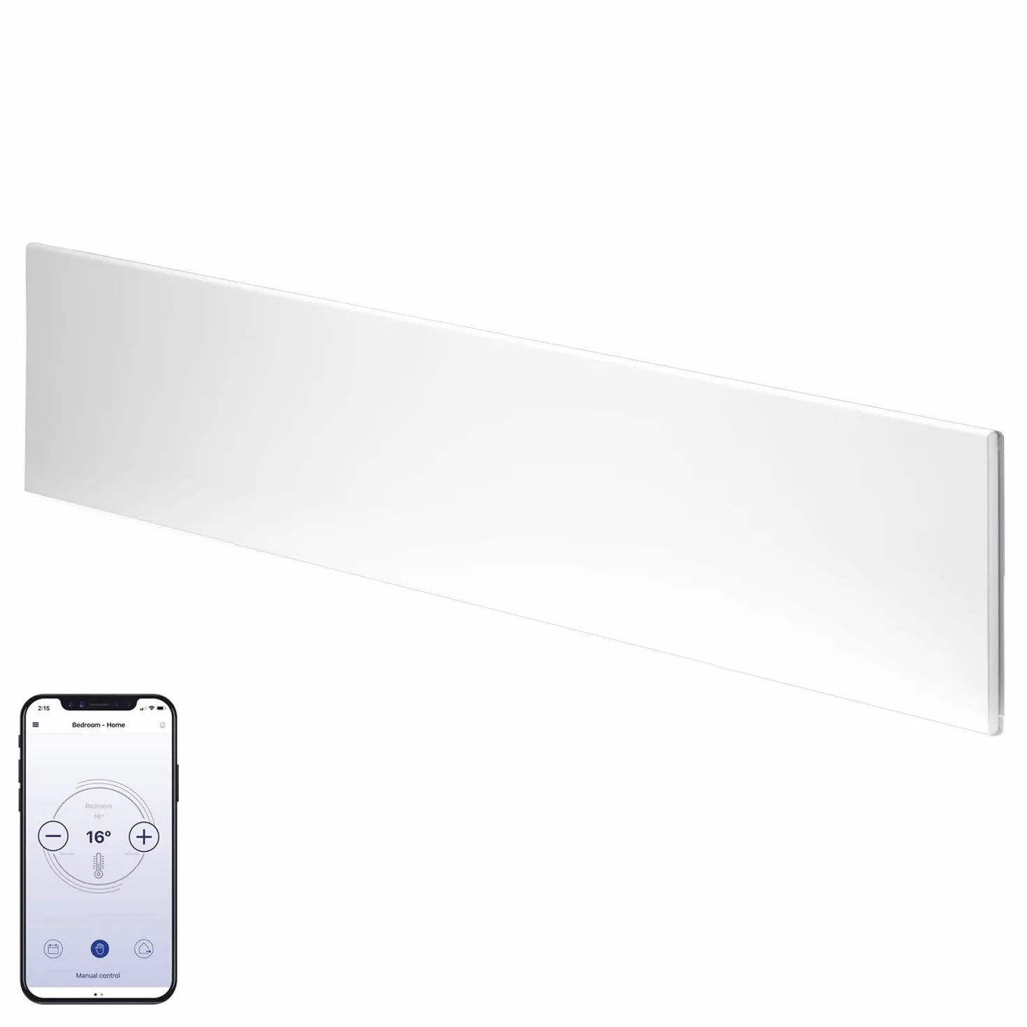 ADAX Neo Smart Wifi niskoprofilowy elektryczny grzejnik panelowy / grzejnik konwektorowy z timerem. Sterowanie smartfonem, odporny na zachlapanie, ekonomiczny, nowoczesny, 1200 W, biały