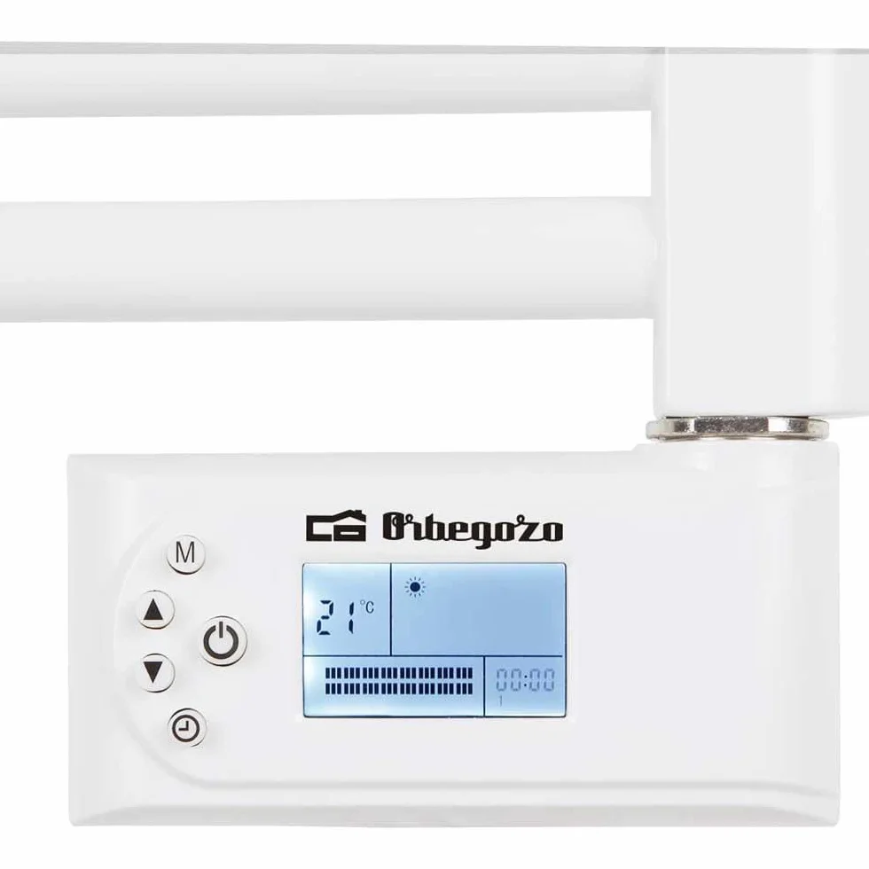 Orbegozo THA 315 elektryczny grzejnik łazienkowy z wyświetlaczem LCD i cyfrowym termostatem, programowalny, moc: 500 W