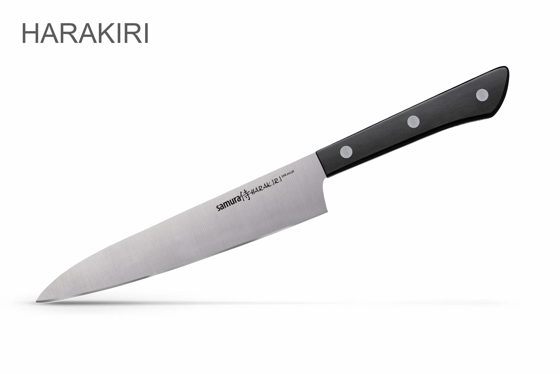 SAMURA Harakiri profesjonalny zestaw noży XXL, bardzo ostry, z 8, nóż do warzyw, nóż uniwersalny, nóż Nakiri, nóż Santoku, nóż kucharski, czarny uchwyt