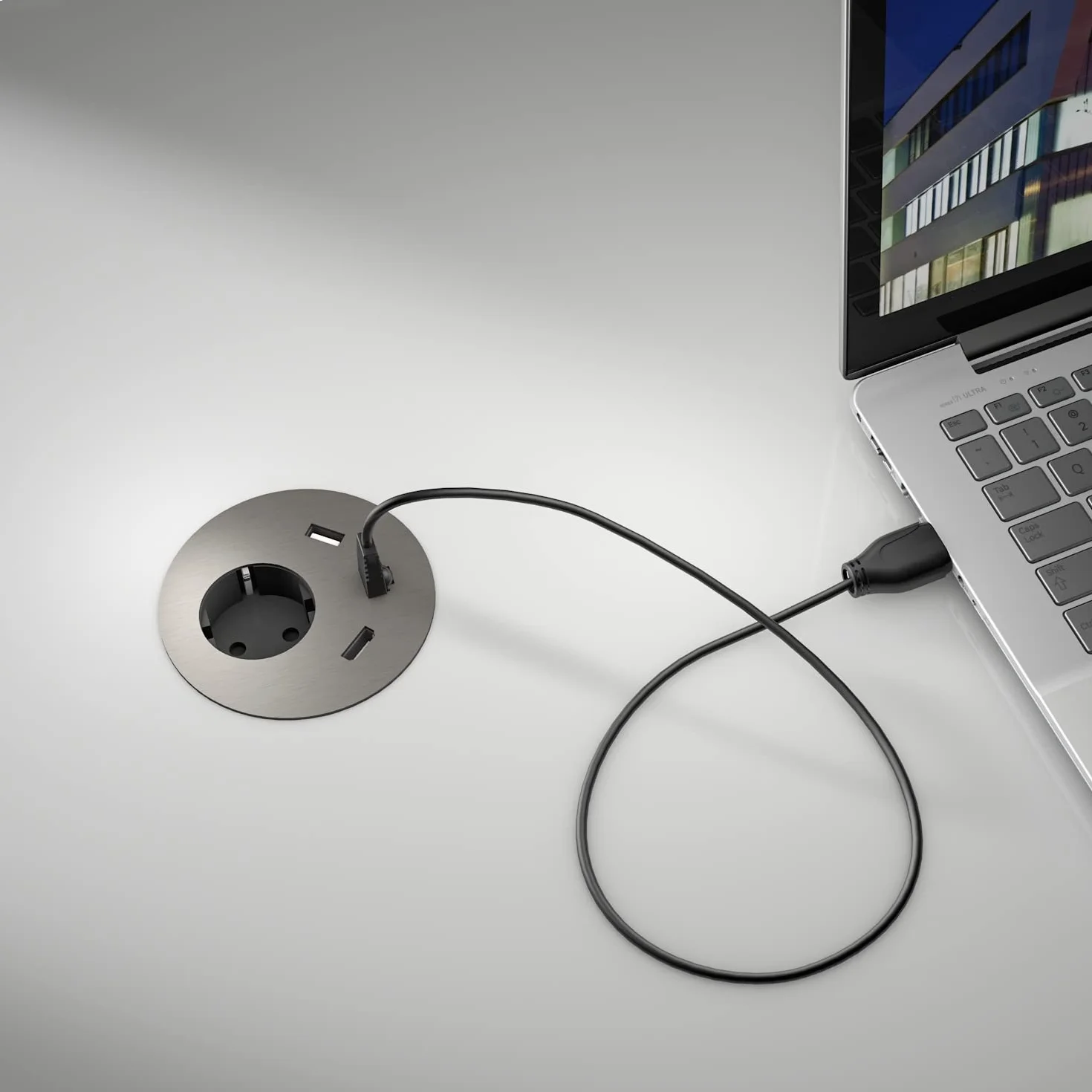 KINDERMANN CablePort table2 - stal nierdzewna
