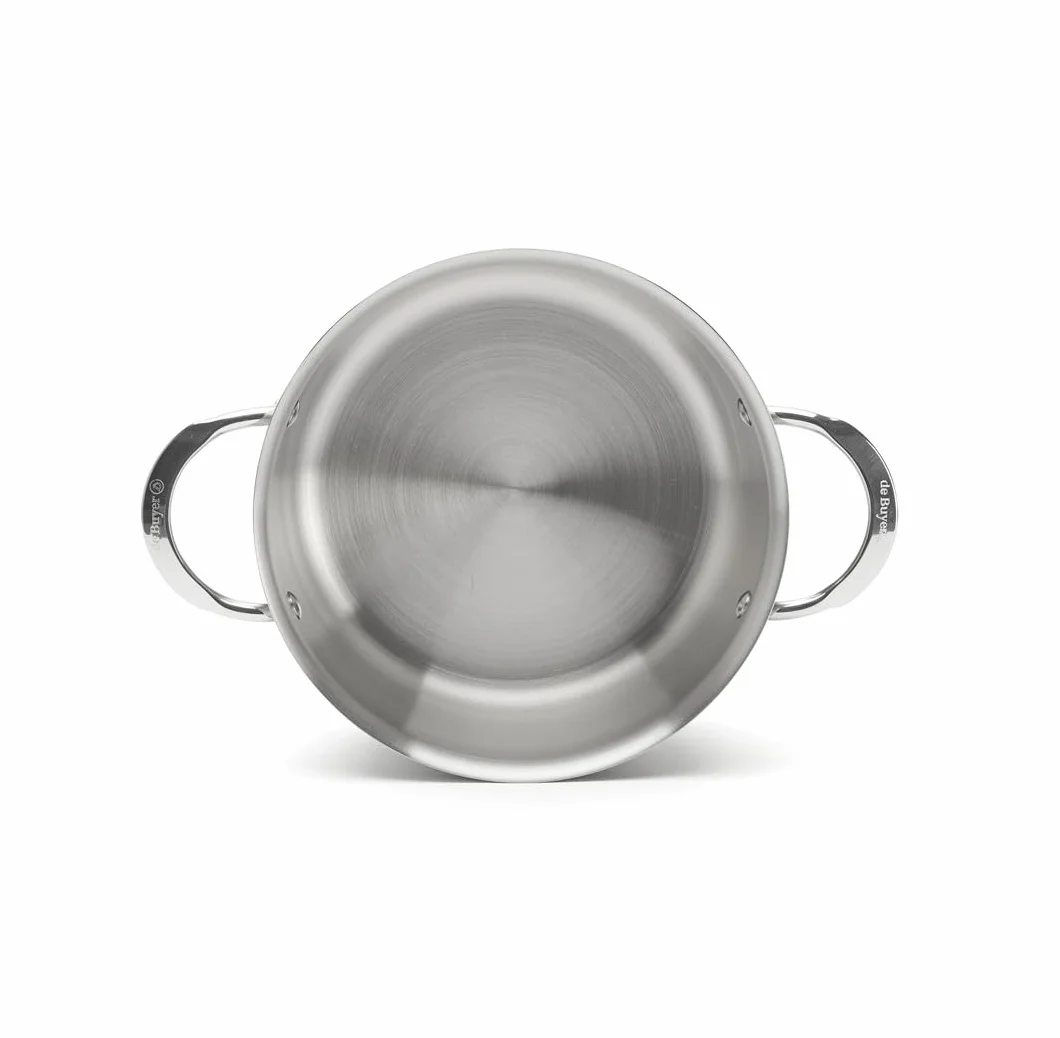 De Buyer - Palnik bez pokrywy ze stali nierdzewnej ALCHIMY 3 warstwy - 20 cm - Wyprodukowano we Francji, bez PFAS, mistrzostwo gotowania, stal nierdzewna 18/10, wszystkie palniki + piekarnik,