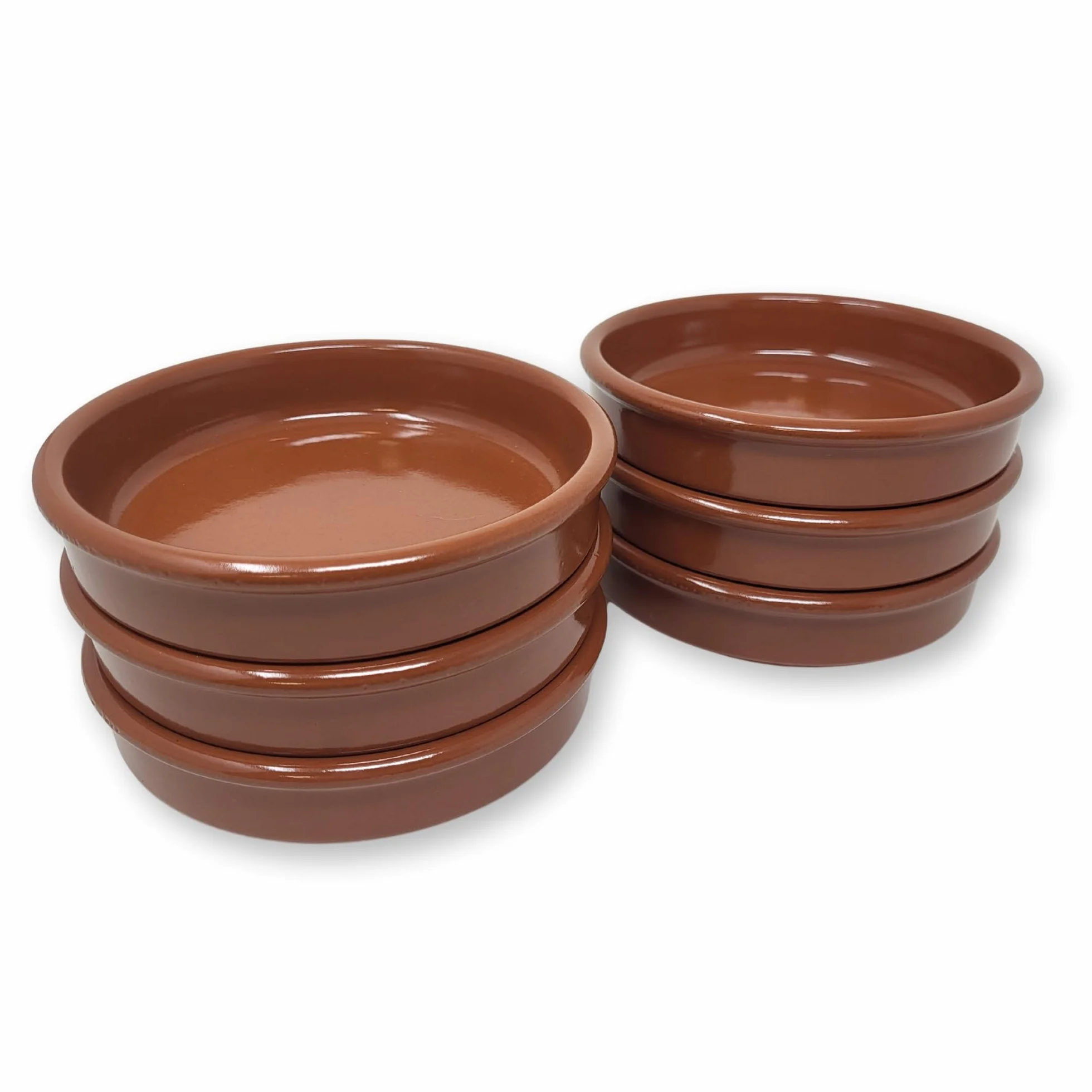 ToCi Zestaw 4 misek do tapas, brązowe naczynie do zapiekanek, 230 ml, miseczka Cazuela, gliniane miseczki deserowe, miseczki śródziemnomorskie, Ø 15 cm, tradycyjna ceramika z Hiszpanii