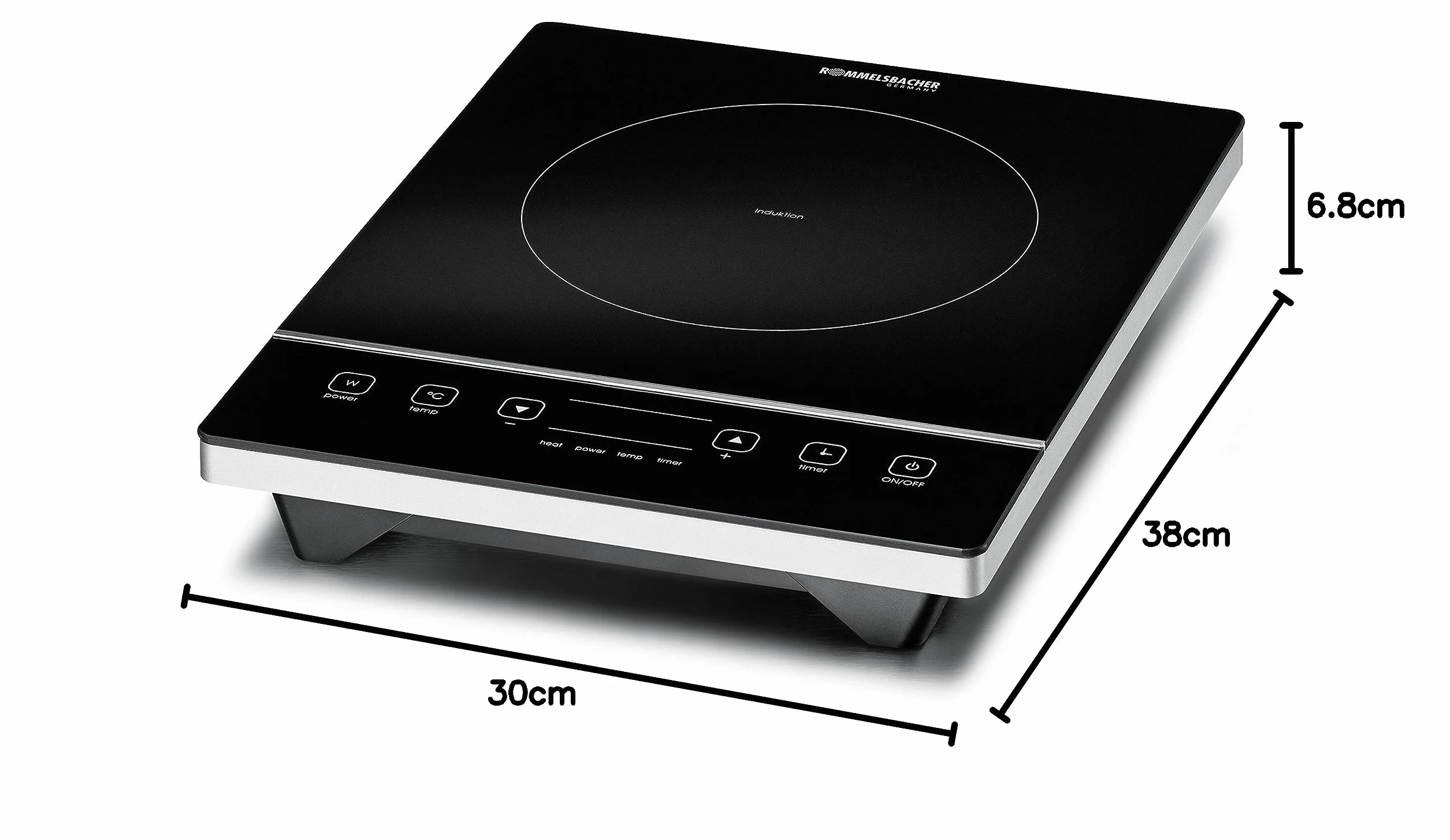 Rommelsbacher CT 2005/IN Pojedyncza płyta indukcyjna, 2000 W, czarna/srebrna