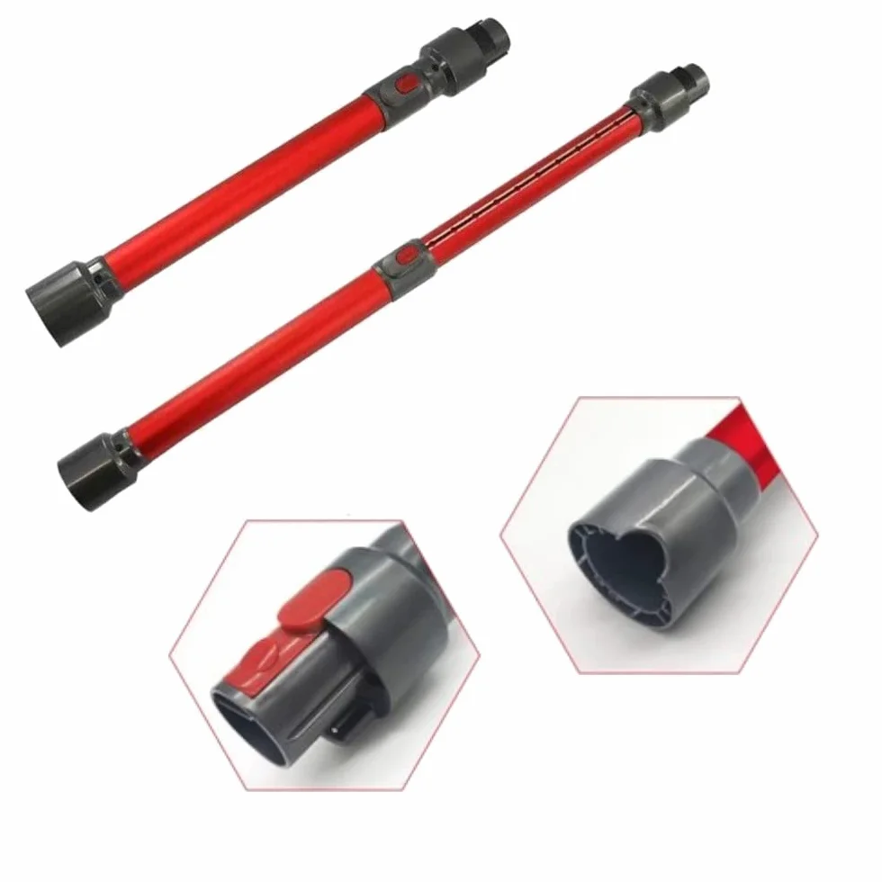 Trade-Shop Rura teleskopowa/rura ssąca zamiennik do odkurzacza Dyson V7 V8 V10 V11 V15 odkurzacz akumulatorowy odkurzacz ręczny zastępuje 967477-03 / czerwony, długość 45-70 cm