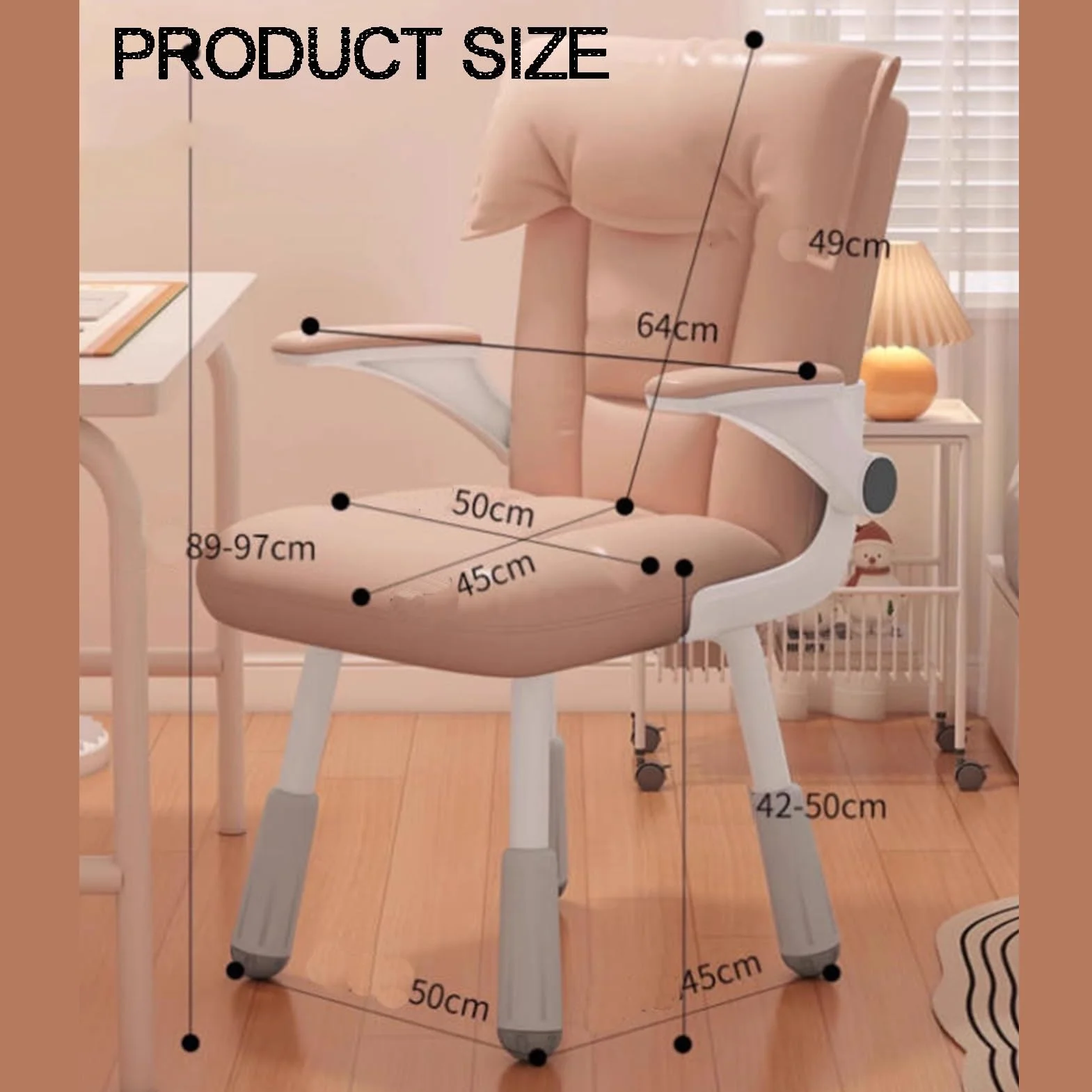 Krzesło Biurowe Do Komputera, Ergonomiczne Krzesło Do Gier Komputerowych, Cztery Podnoszone Nogi I Odwracalne Podłokietniki, Dla Dorosłych I Nastolatków(Color1)