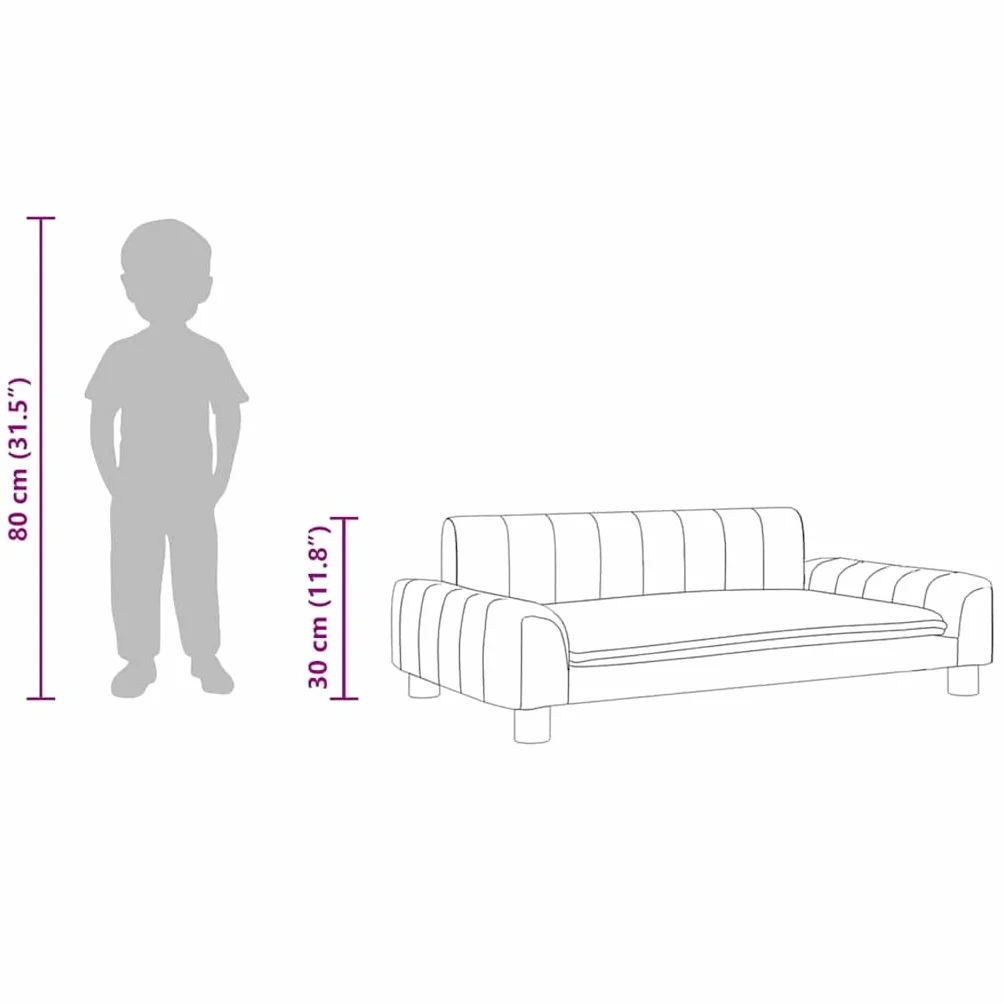 vidaXL Sofa dla dzieci, kremowa, 90x53x30 cm, obita tkaniną