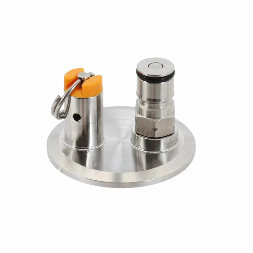 5 cm Tri-Clamp sucha pokrywa leja z 17 PSI PRV i słupkiem gazowym z blokadą kulową - niezbędna do fermentorów domowych do zaparzania, akcesoria do kegeratora, 1 sztuka