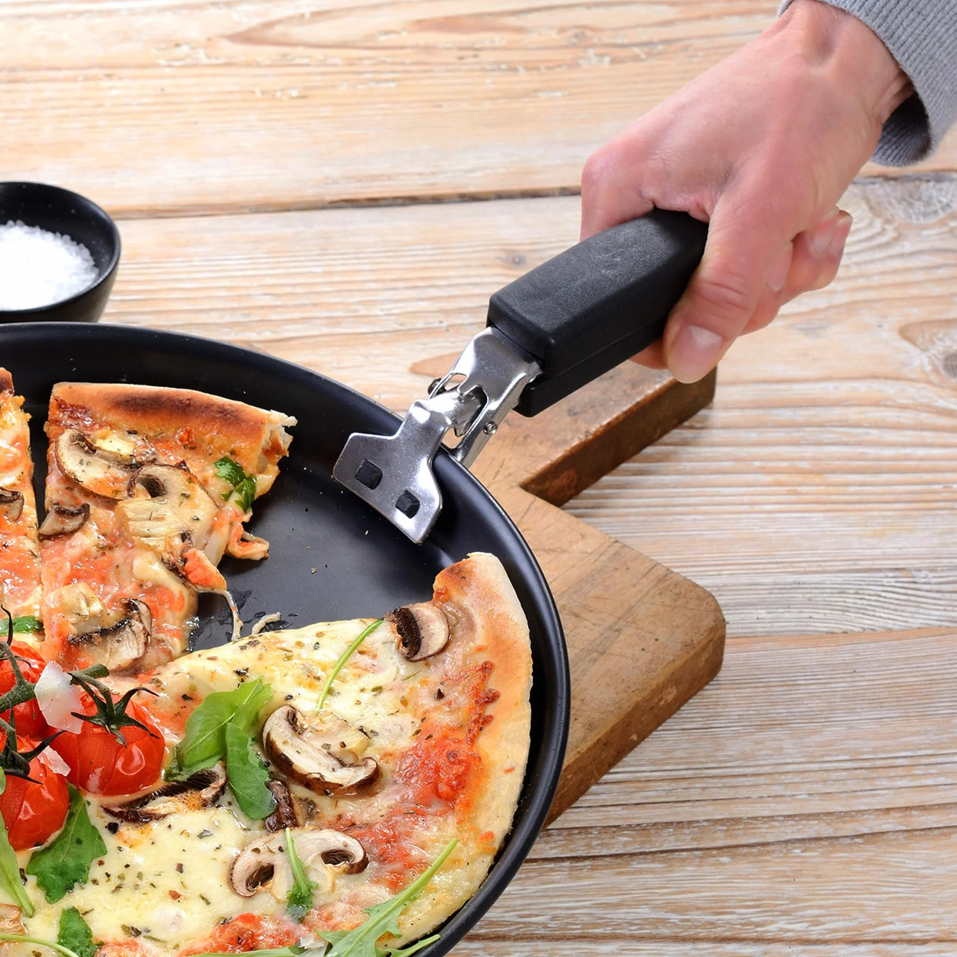 GRÄWE Szczypce do blachy do pizzy, stal nierdzewna, z osłoną silikonową