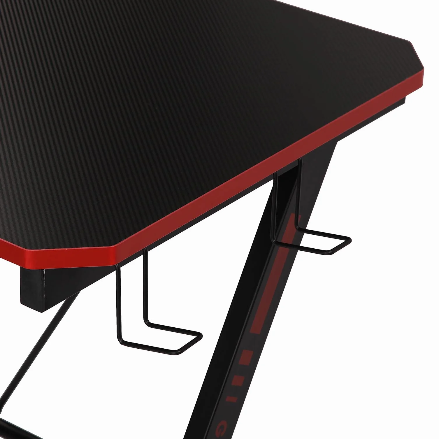 Stół do gier komputerowych Versa Pablo 76x60x120 cm drewno metal czarno-czerwony