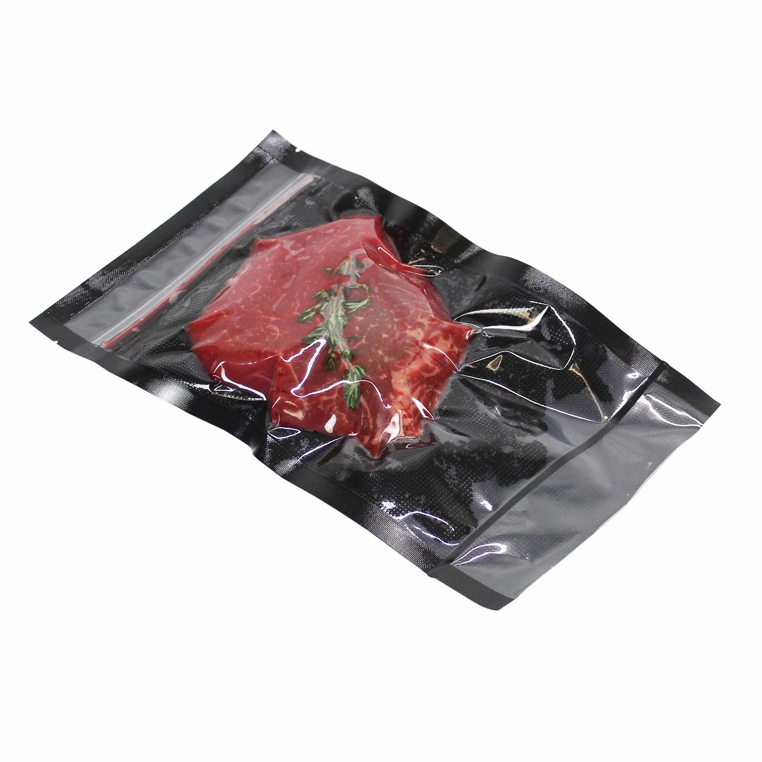 Vac N' Seal 50 sztuk 15 cm x 25 cm, czarne i przezroczyste torby do zamrażania ryb, warzyw, mięsa, ziaren, owoców, orzechów i płatków śniadaniowych, świetny wybór do gotowania Sous Vide