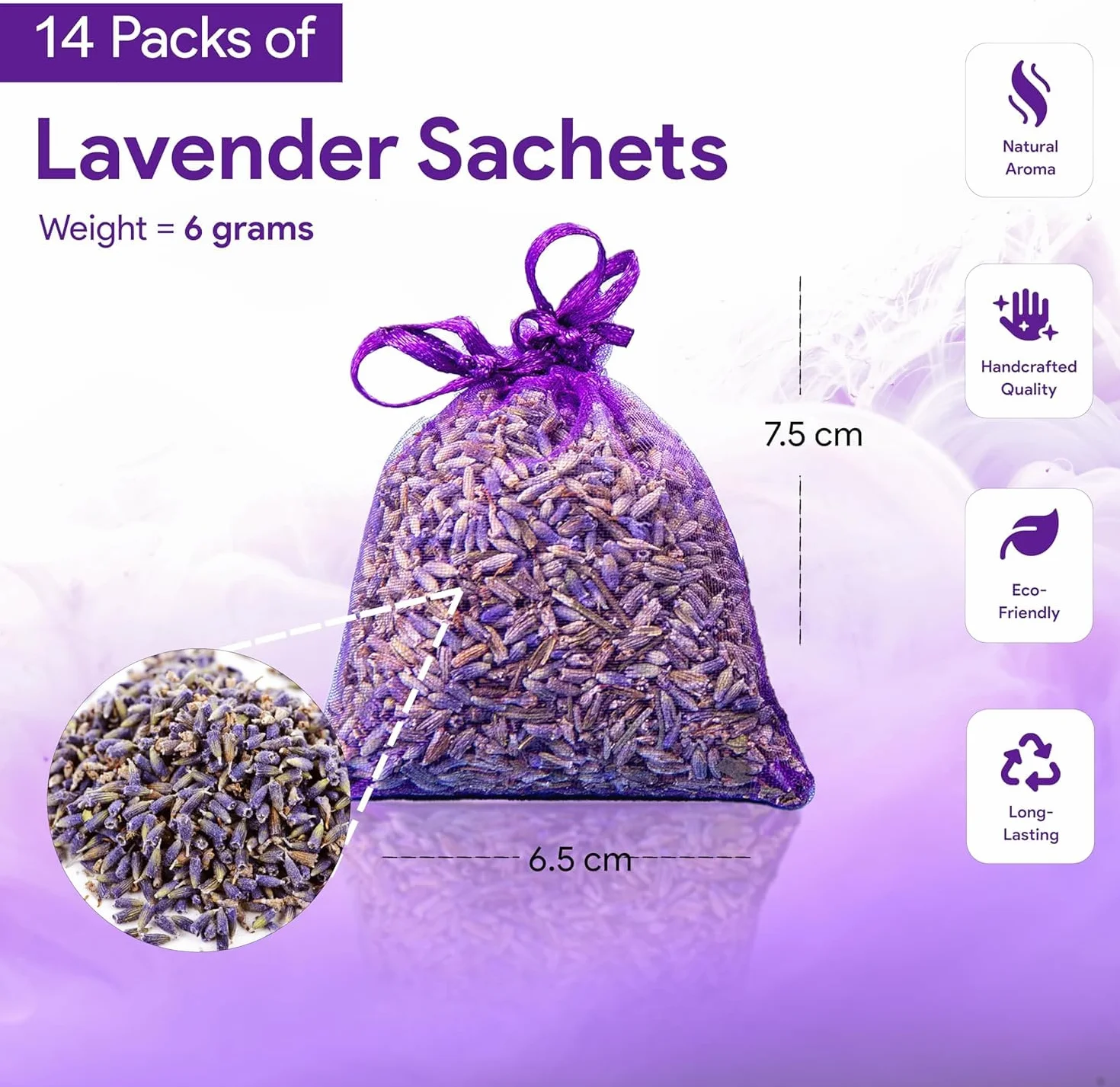 Lawendowe Saszetki Zapachowe - Naturalna Lawenda, Odświeżacz do Szafy, Szuflad, Pokoju, Aromatyczne Woreczki na Mole