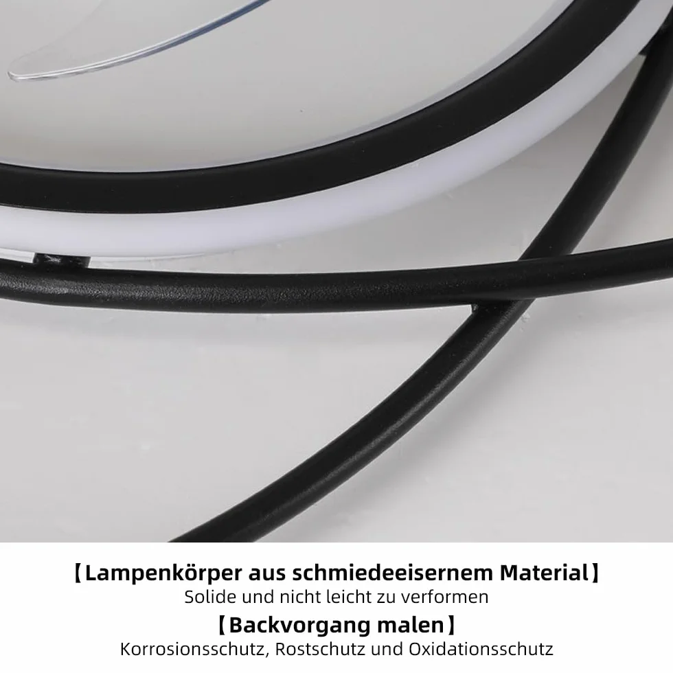 Nowoczesny wentylator sufitowy z oświetleniem, 58 cm ściemnialne światło sufitowe LED z wentylatorem, 42W Timer Wentylator sufitowy z lampą do salonu Sypialnia jadalnia(Czarny)