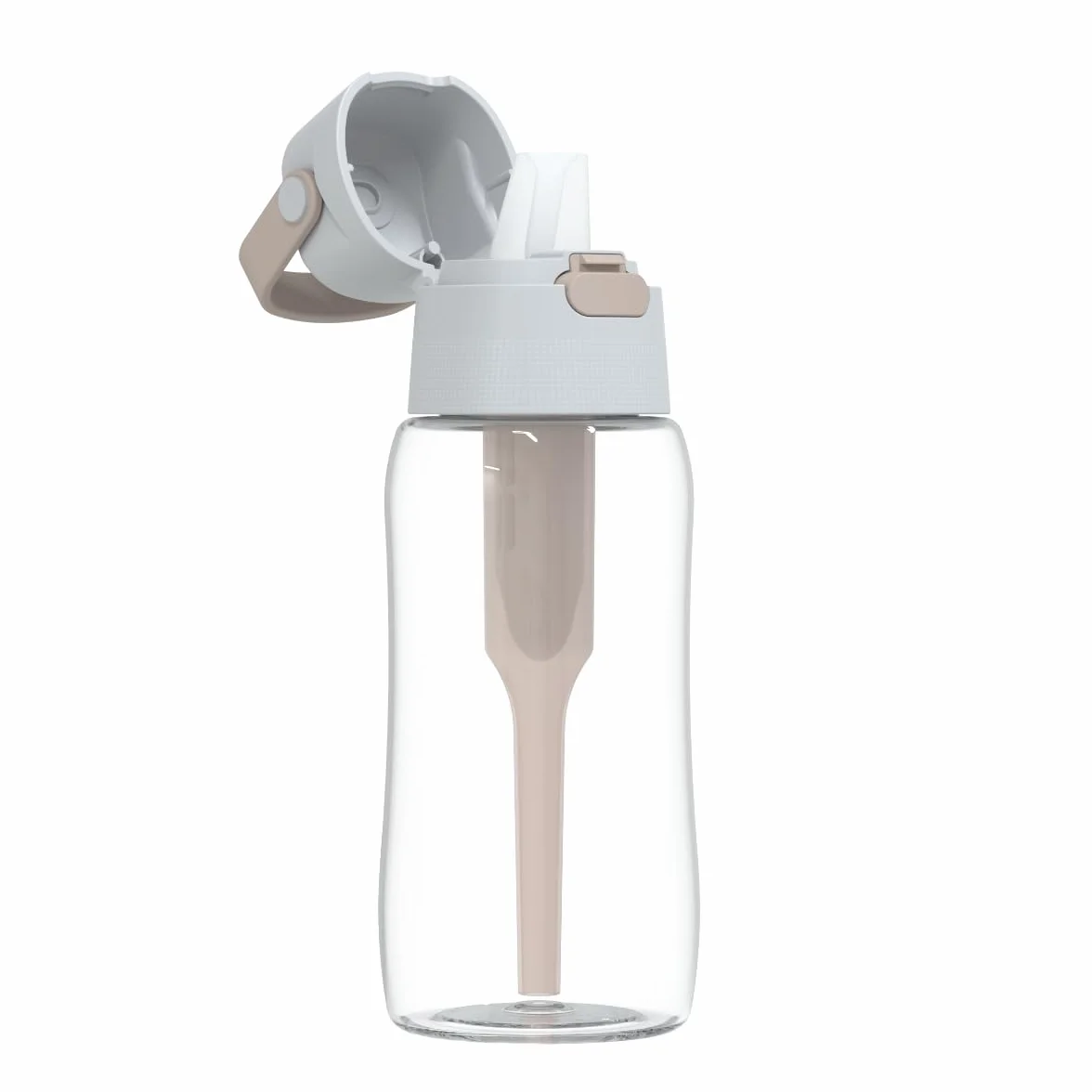 DAFI Butelka filtrująca Solid 0,5 l + wymienny filtr węglowy - Cappucino - Wykonana z wytrzymałego Tritanu™, Bez BPA, Idealna do Pracy, Szkoły, Siłowni, w Podróż - Wyprodukowano w Polsce