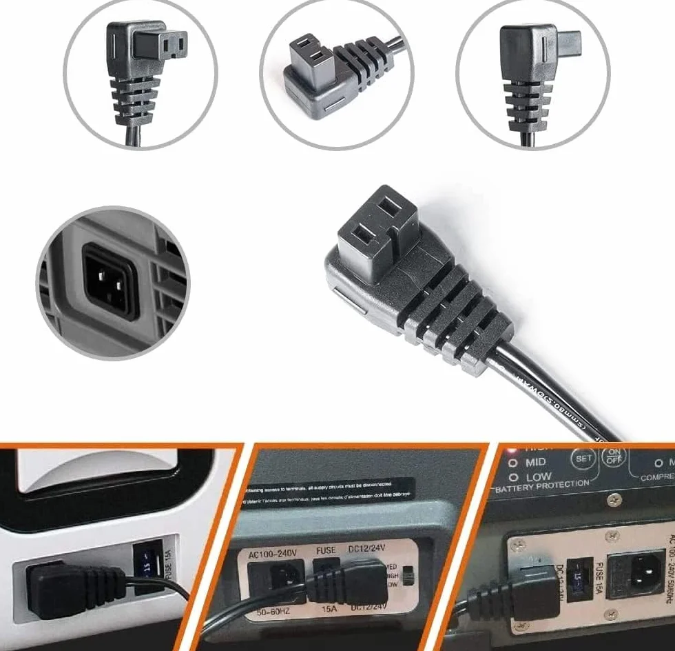 AC kabel zasilający do Alpicool CF35, CX30, CX40, T36, lodówki, samochodowej, Waeco CFX-35, CDF-36, CF-50, lodówka mobilna, MCF40, FR40, Indel, TB41, BougeRV, Setpower Camping
