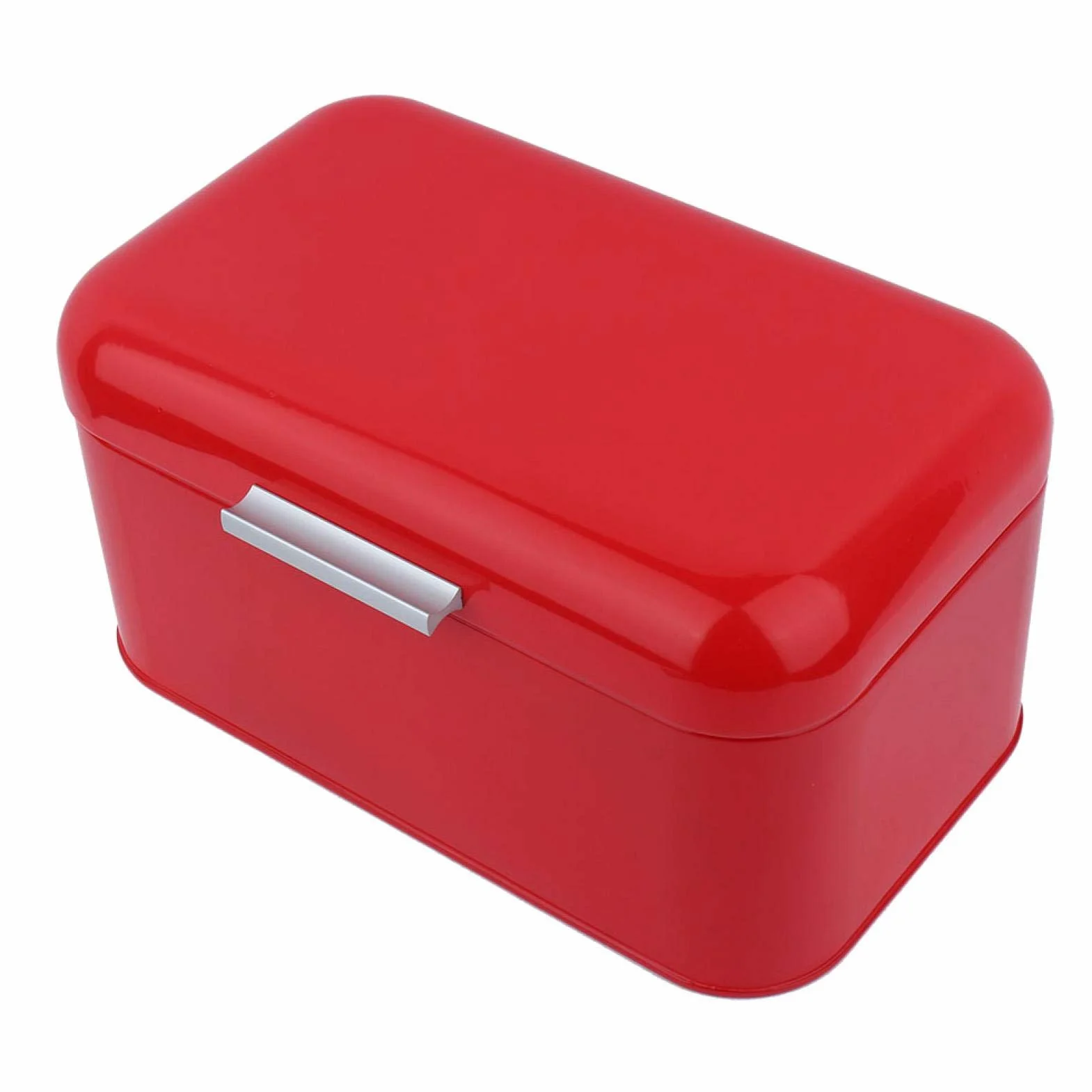 Metalowe pudełko na chleb, 12 * 7,9 * 6,3 cala Jednolity kolor Retro Bardzo duży pojemnik na chleb Kuchenny pojemnik na bochenek chleba, bułki obiadowe, ciasta(red)