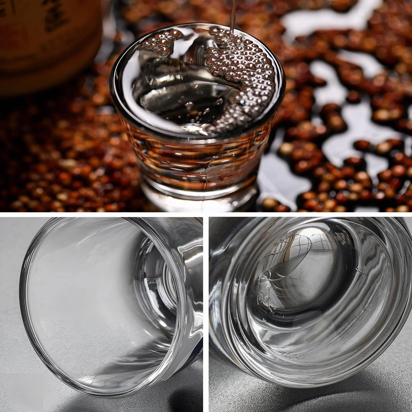Kieliszki do wódki, 24 sztuki, 35 ml/3 cl, z przezroczystego szkła, z grubym dnem, kieliszek, nadają się do mycia w zmywarce, gruba podstawa