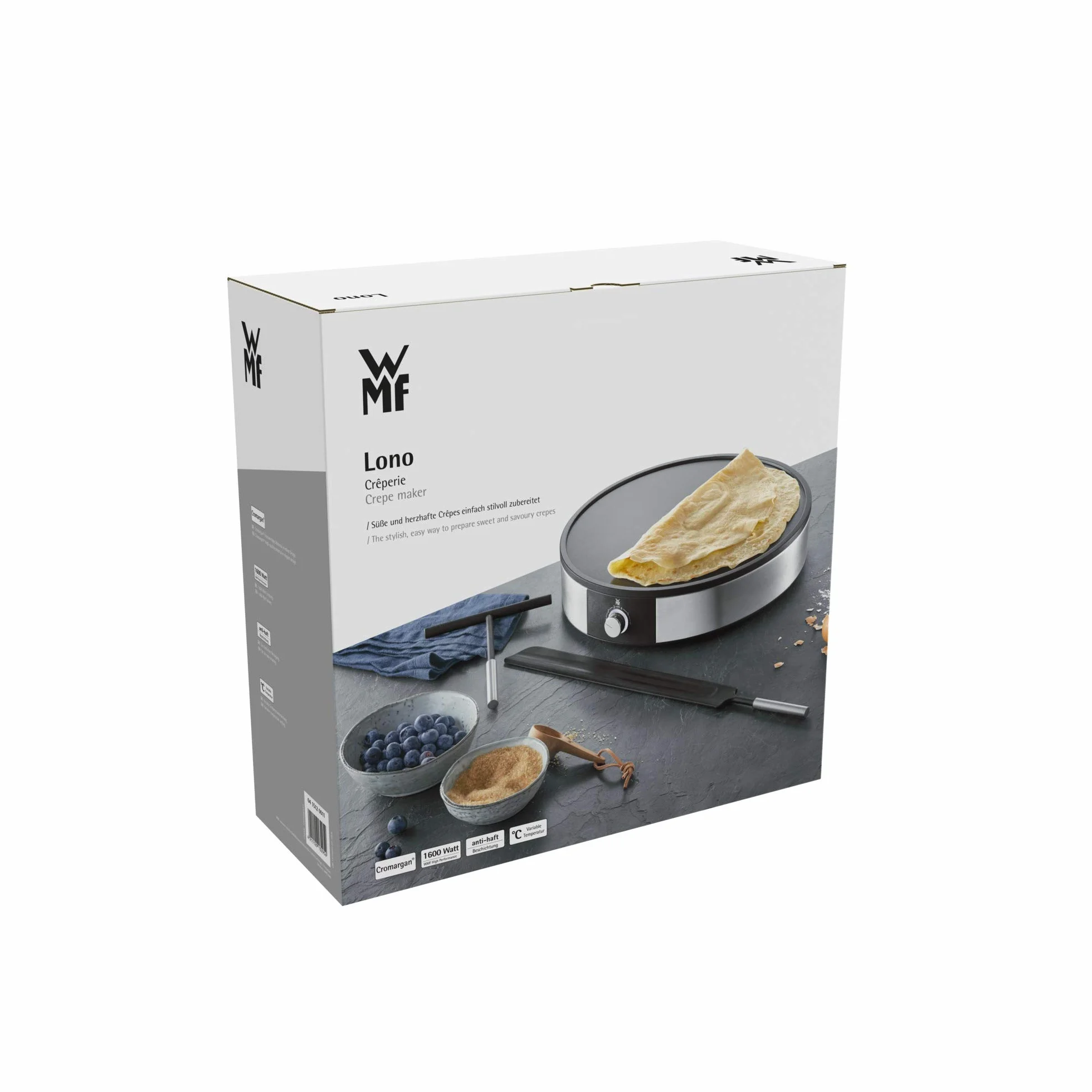 Wmf 415120011 Lono Naleśnikarka, Stal Nierdzewna, 1600 W, Czarny/Srebrny