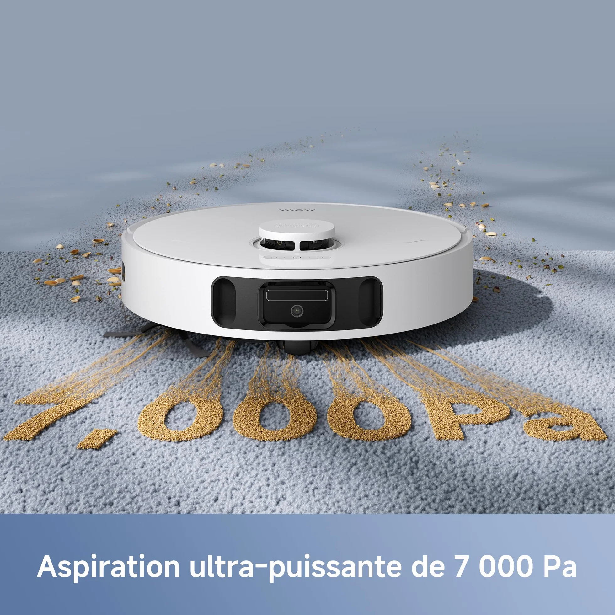 Mova E30 Ultra Robot Odkurzacz Myjka 7000 Pa Automatyczne Opróżnianie Nieplącząca Się Ściereczka Podnoszenie 10,5 mm Biały