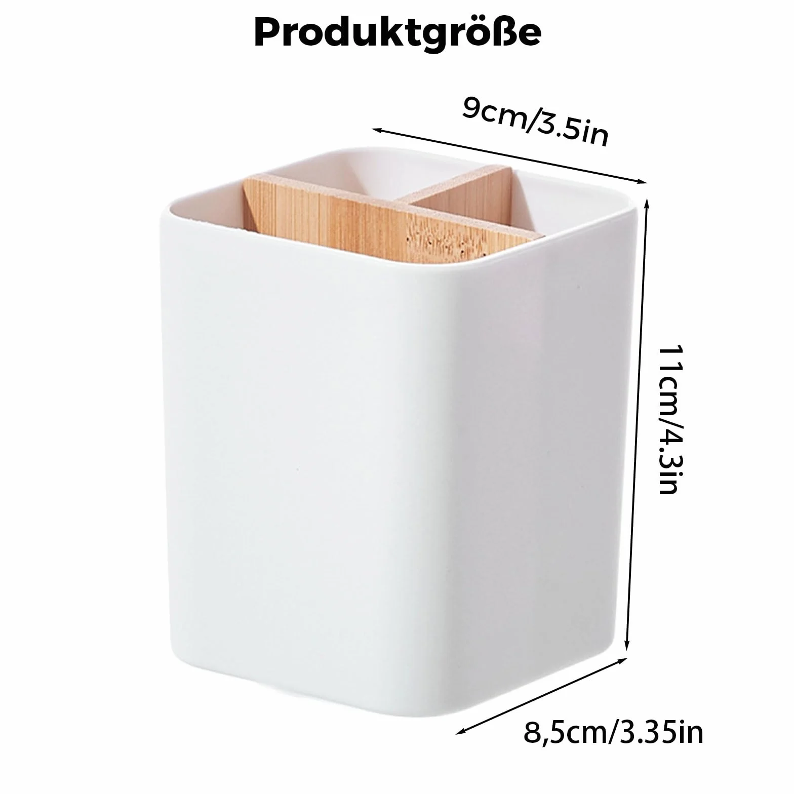 MOGADEE® Uchwyt na szczoteczki do zębów, Toothbrush Holder, kubek na szczoteczki do zębów z tworzywa sztucznego, 2 przegródki na szczoteczki do zębów + 1 pojemnik do przechowywania, na elektryczne