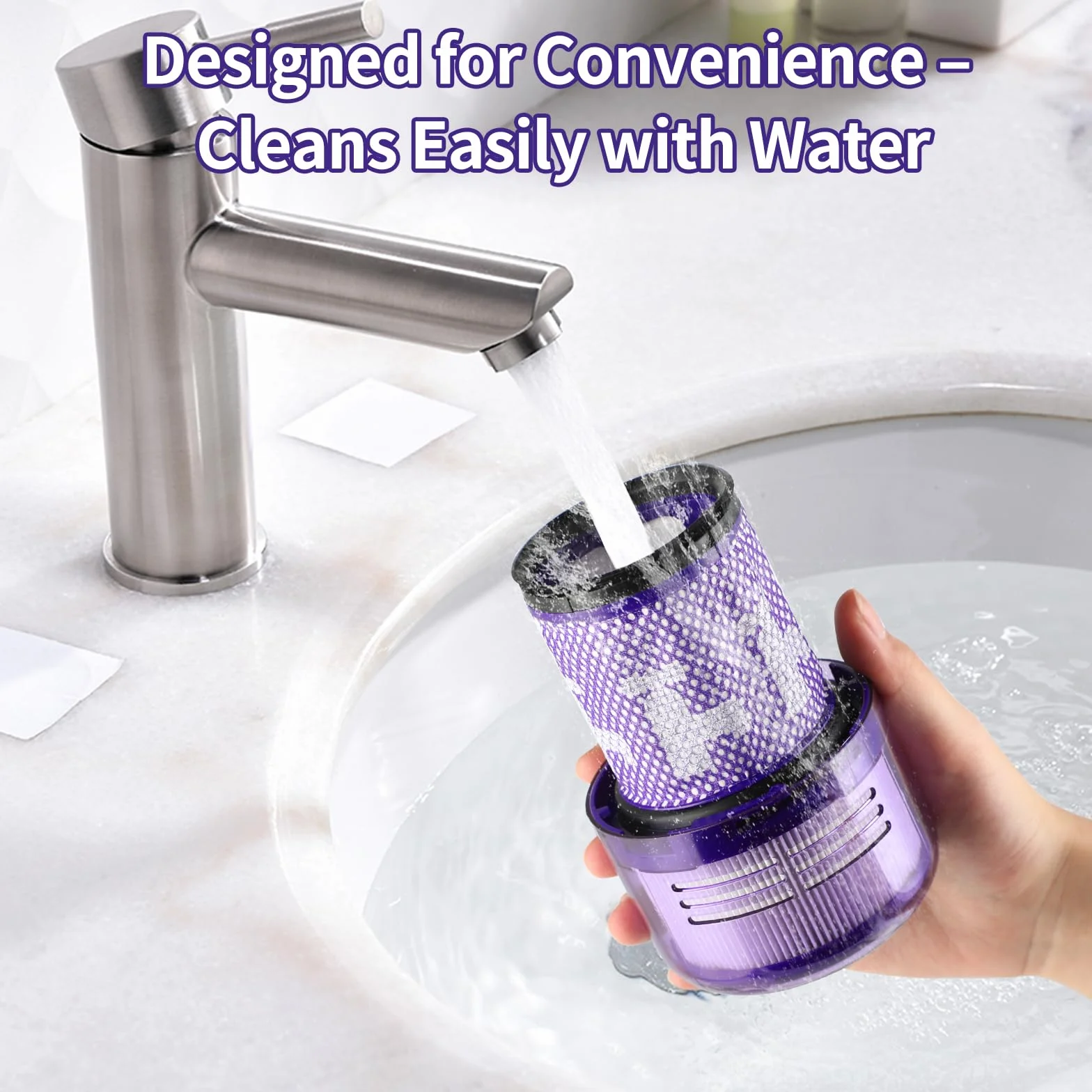 2 sztuki filtrów zamiennych do odkurzacza Dyson V12 Detect Slim, kompatybilne z Absolute, Extra, Total Clean, Fluffy – Filtry do mycia do odkurzacza Dyson V12 – zastępują część 971517-01