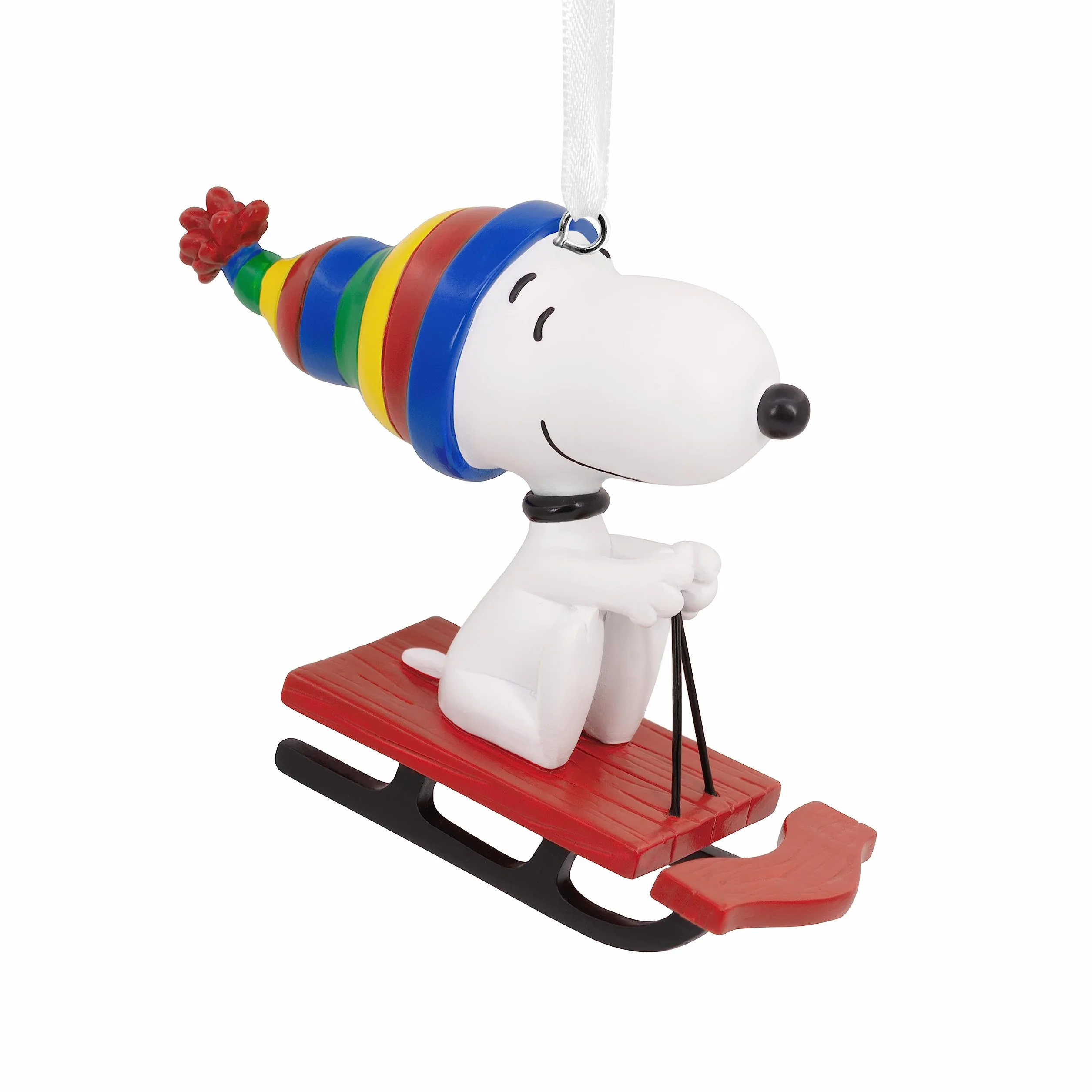 Hallmark Kolekcjonerskie orzeszki ziemne Snoopy na sankach, dekoracja Snoopy, świąteczna wisząca ozdoba, prezenty na Boże Narodzenie, komiksy z orzeszkami ziemnymi