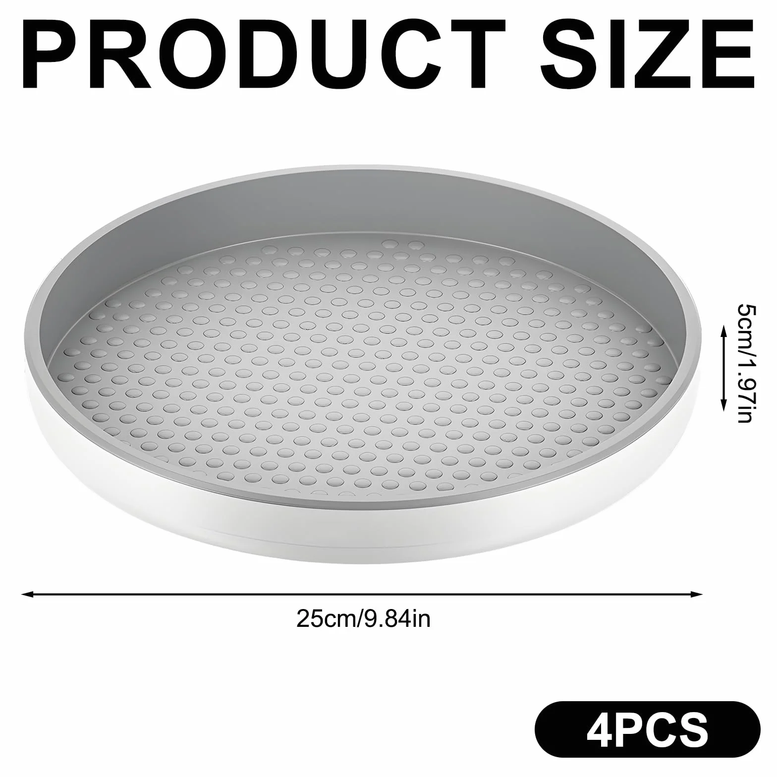 Lazy Susan organizer do lodówki obrotowy 360° zestaw 4 sztuk