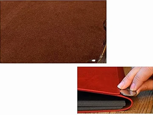 Album na zdjęcia pasek ze skóry PU DIY ręcznie wykonany album fotograficzny typ wklejania duża rodzinna podróż książka pamięci 21 x 28 cm (kolor: brązowy)