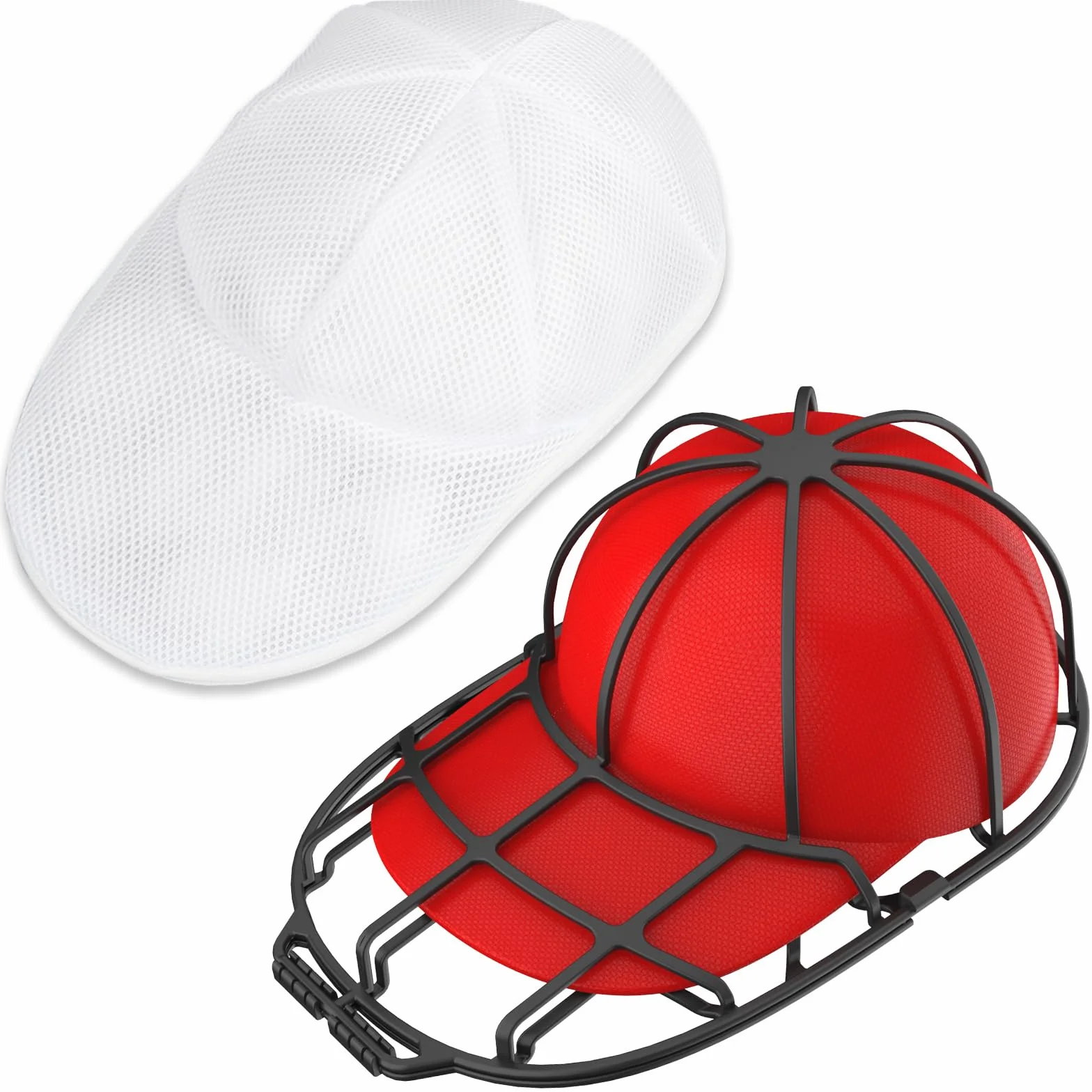 XQXA 1 x osłona na czapkę do prania, osłona ramki, osłona do czapek baseballowych w pralce, pasuje do dorosłych i dzieci, kratka ochronna, czarna