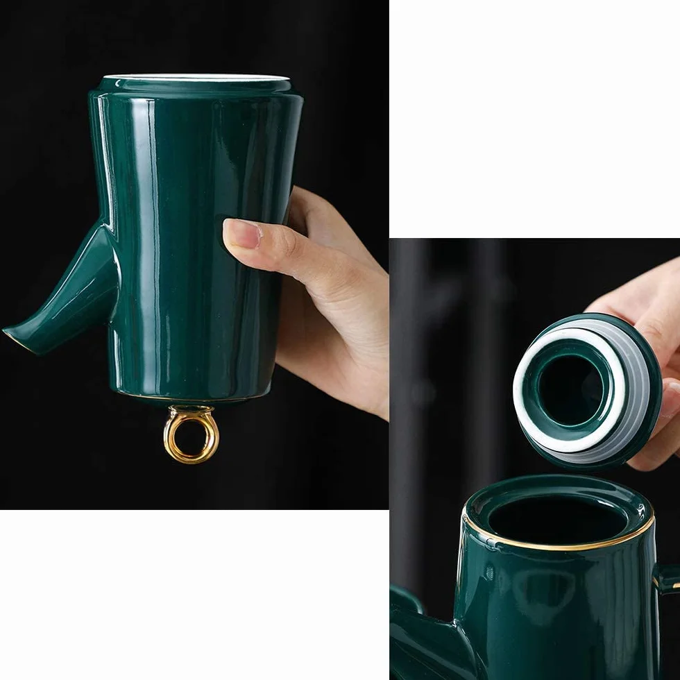 ESNY Generyczna butelka na oliwę z oliwek, ceramiczna, nadaje się do przechowywania oleju, octu, sosu sojowego i innych płynów, 1 sztuka, 400 ml