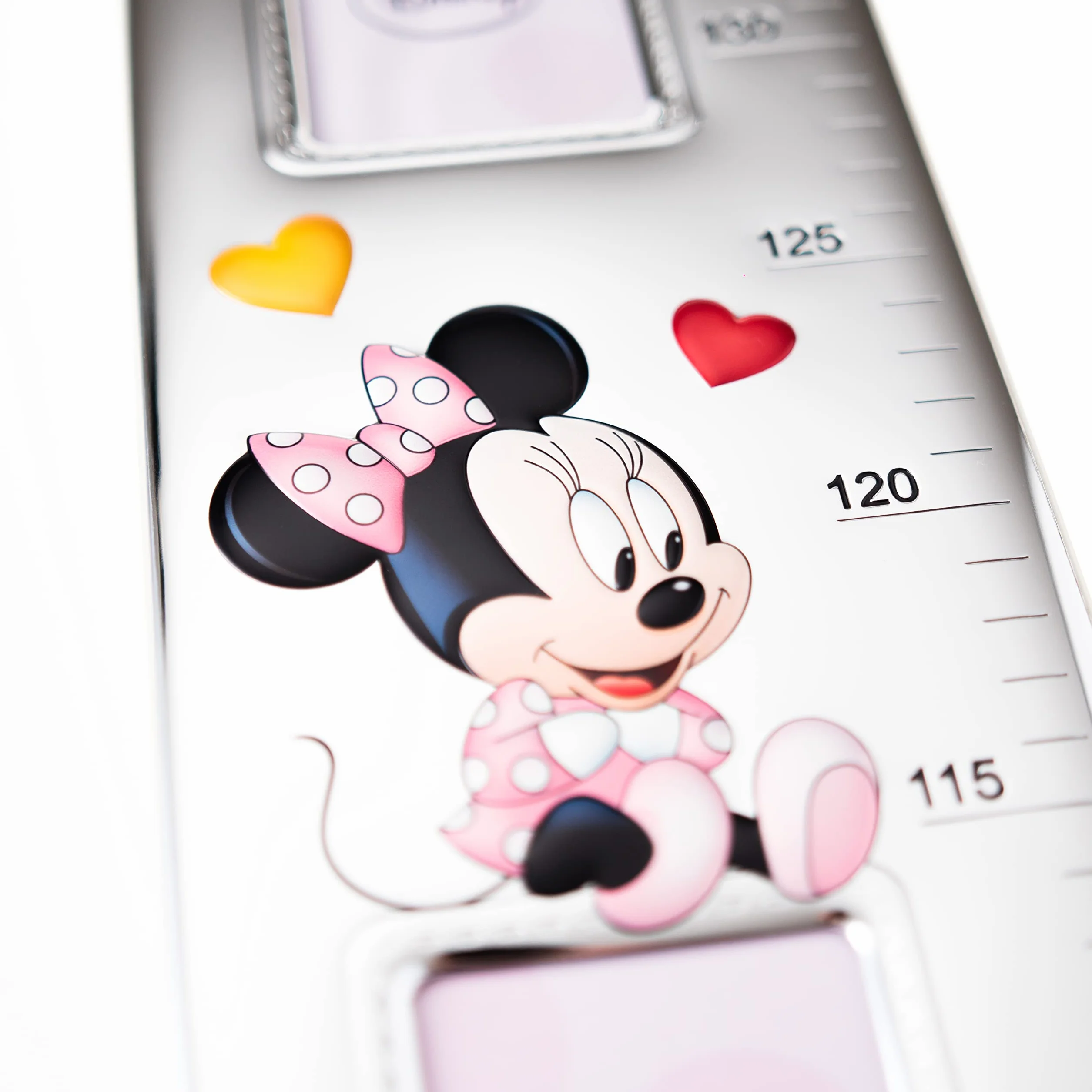 Disney Minnie - taśma miernicza dla dzieci do dekoracji ściany w sypialni z ramką na zdjęcia w kolorze srebrnym
