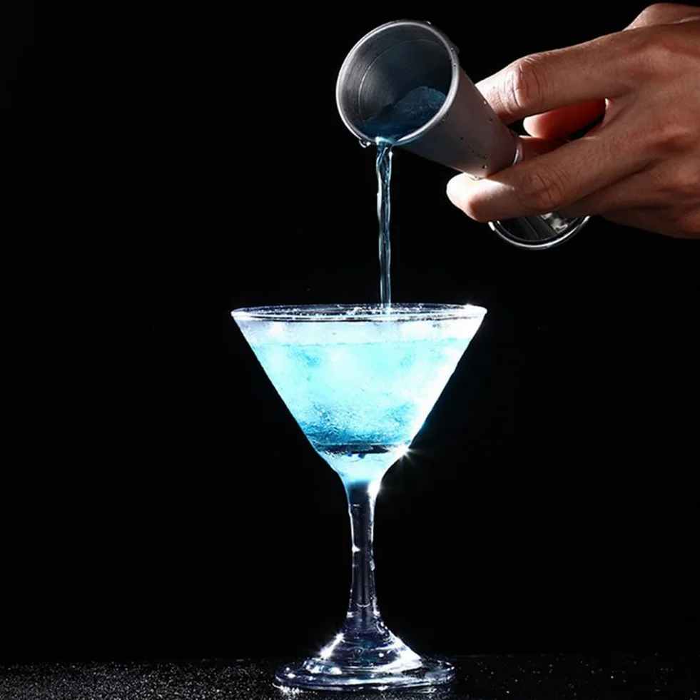Kubek miarowy do koktajli ze stali nierdzewnej – 2 cl i 4 cl miarka barmańska – nalewak do alkoholu – kubek do miksowania – dozownik – akcesoria barowe – od HSYTEK