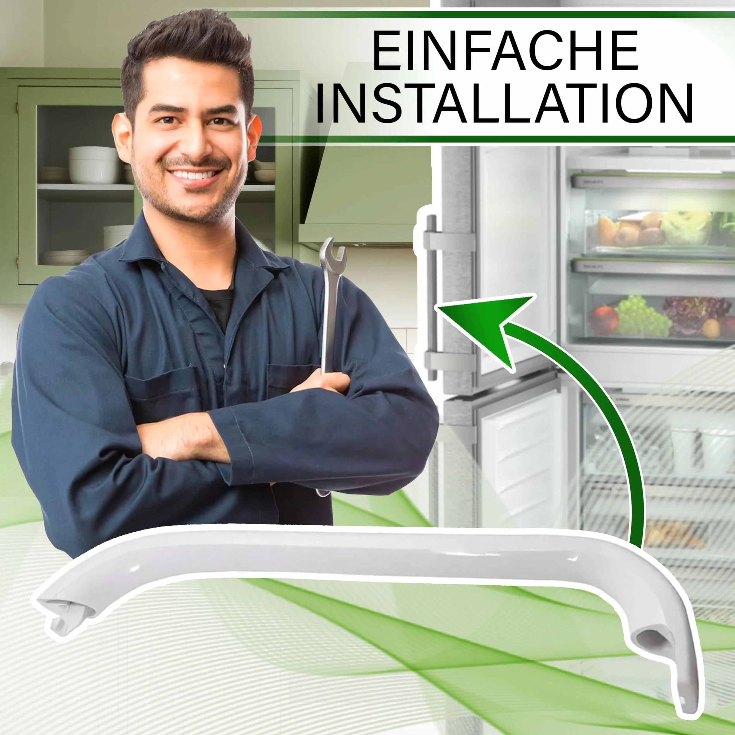 ONIX TECH Klamka do lodówki 300 mm z oryginalnym kodem 00369547 00488448 00488916 Pasuje do Bosch dla Siemens - MADE IN SPAIN - 5 lat