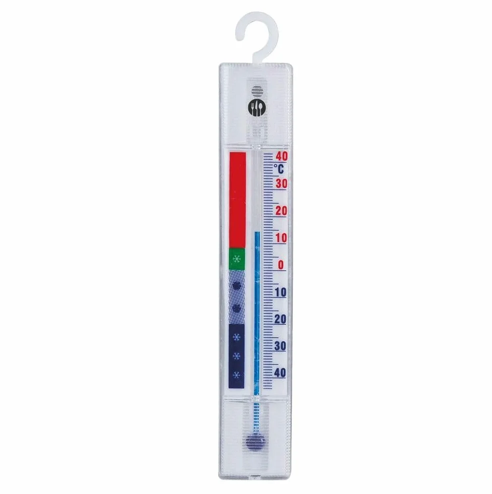 HENDI Termometr do mroźni i lodówek, analogowy, z zawieszką, wodoodporny, łatwy do odczytu, zakres temperatur: od -40° do 40°C, termometr do lodówki, 150x23x(H)9mm, PS, szkło, biały