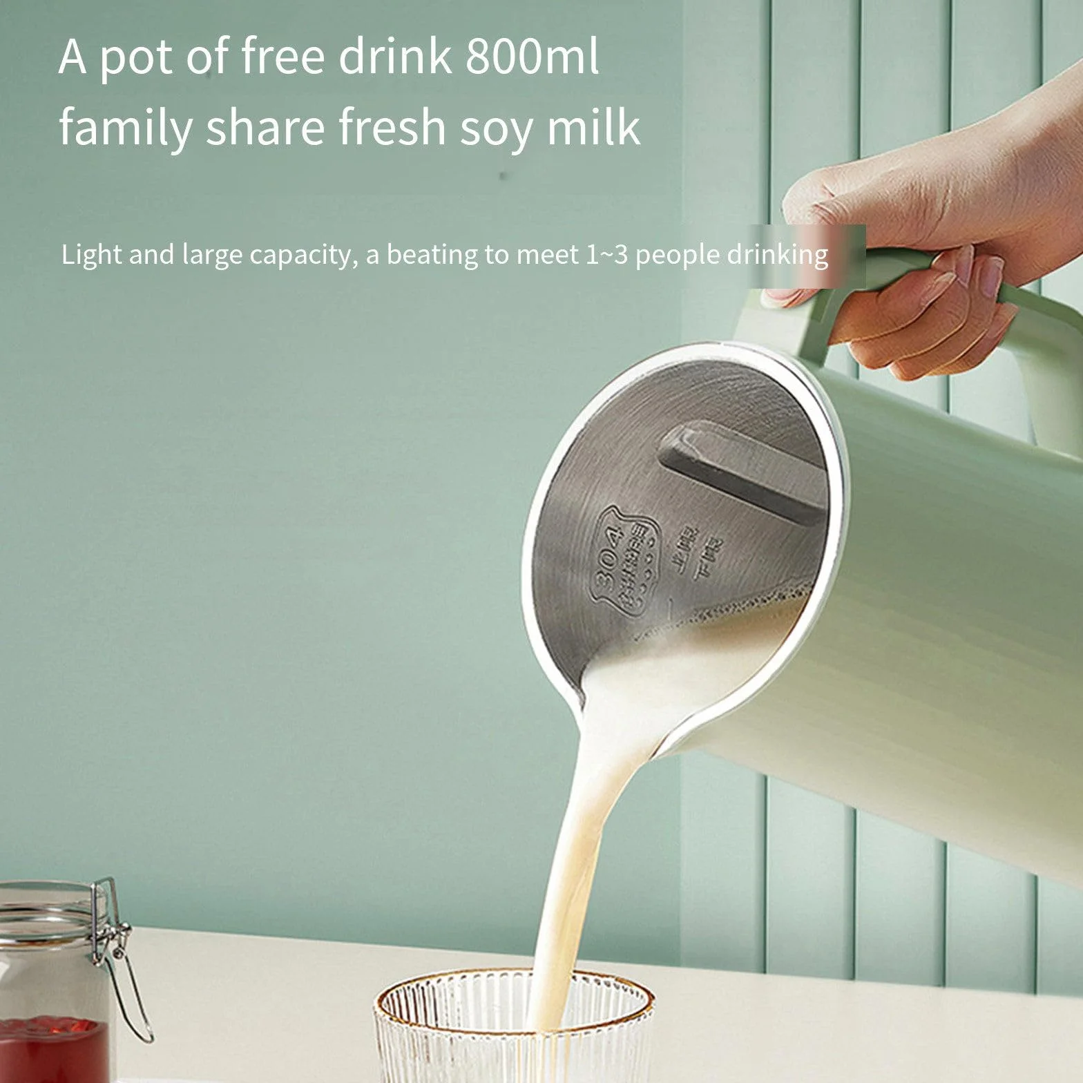 Automatyczna maszyna do produkcji mleka sojowego 600 ml, automatyczna maszyna do produkcji mleka roślinnego z 10 ostrzami, opóźniony start/utrzymywanie ciepła/samoczyszczenie/bezpł
