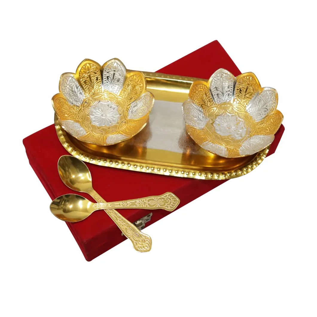 BRACOP Kubki deserowe z łyżkami, mini pucharek deserowy Metalowe kubki do lodów serwujące mini miski z łyżeczką Okrągły koktajl Przekąska Indian Bowl Footed Custard Bowls Kubek imprezowy wielokrotnego