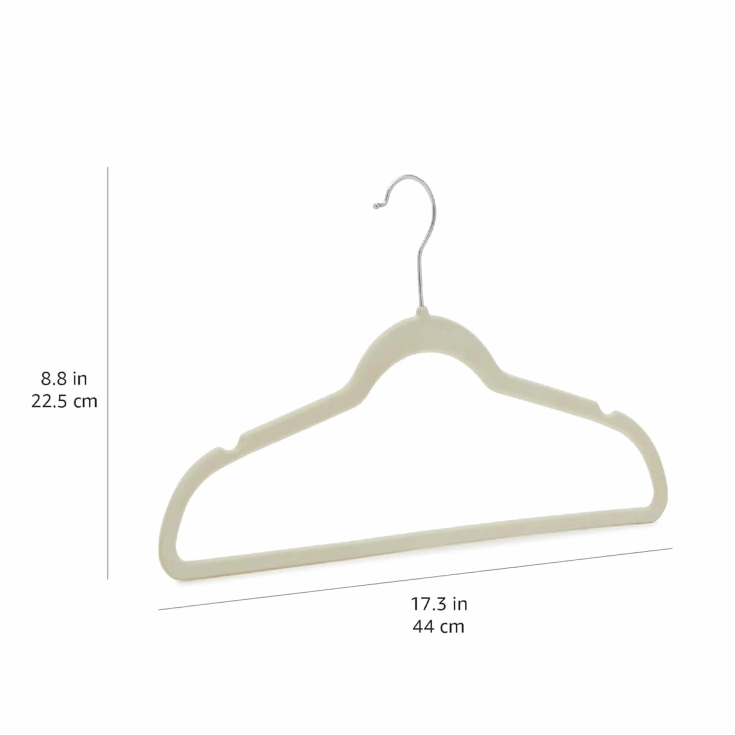 Amazon Basics Wąski i antypoślizgowy wieszak na koszule / garnitur/kostium, kolor kości słoniowej, 30 sztuk